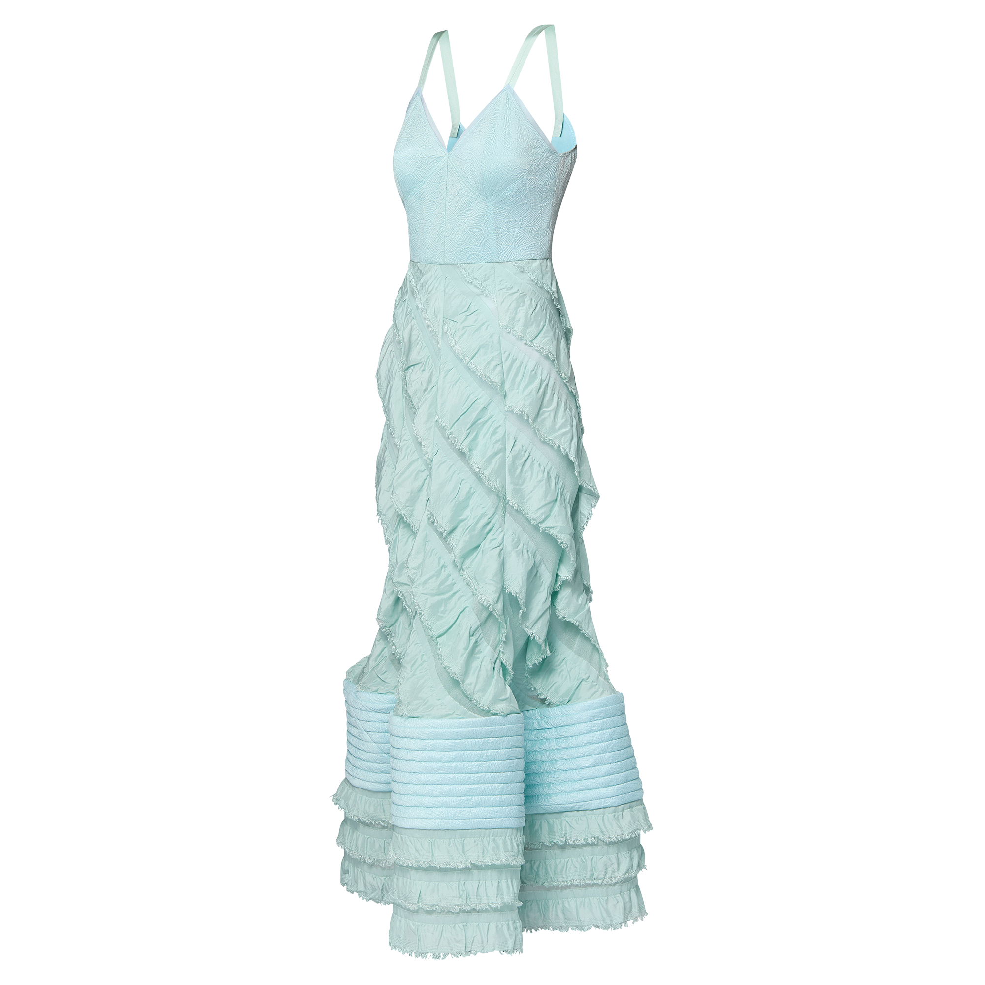 魚尾裙襬荷葉邊晚裝  in 女士