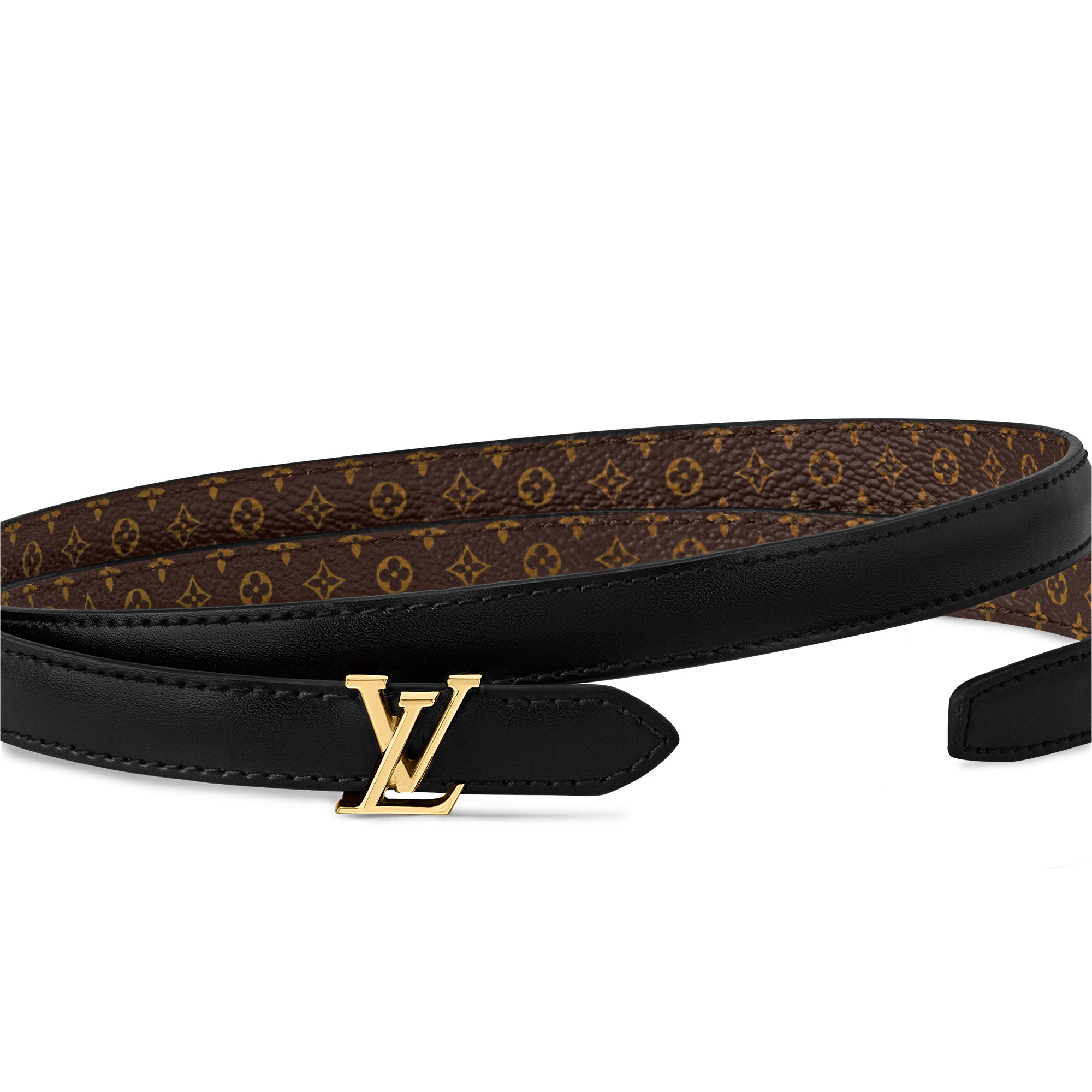 LV Mini 15毫米雙面皮帶 Monogram 帆布 in 女士