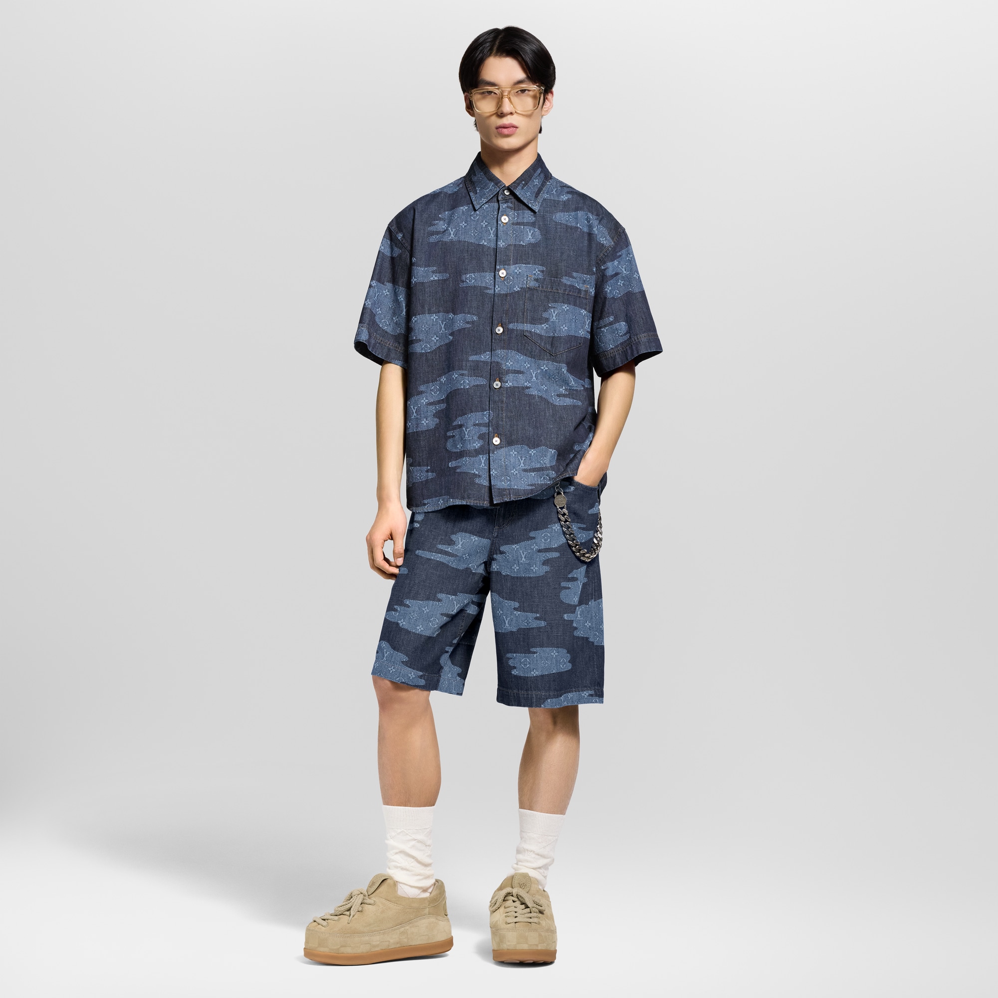 Monogram Chambray 短褲  in 男士