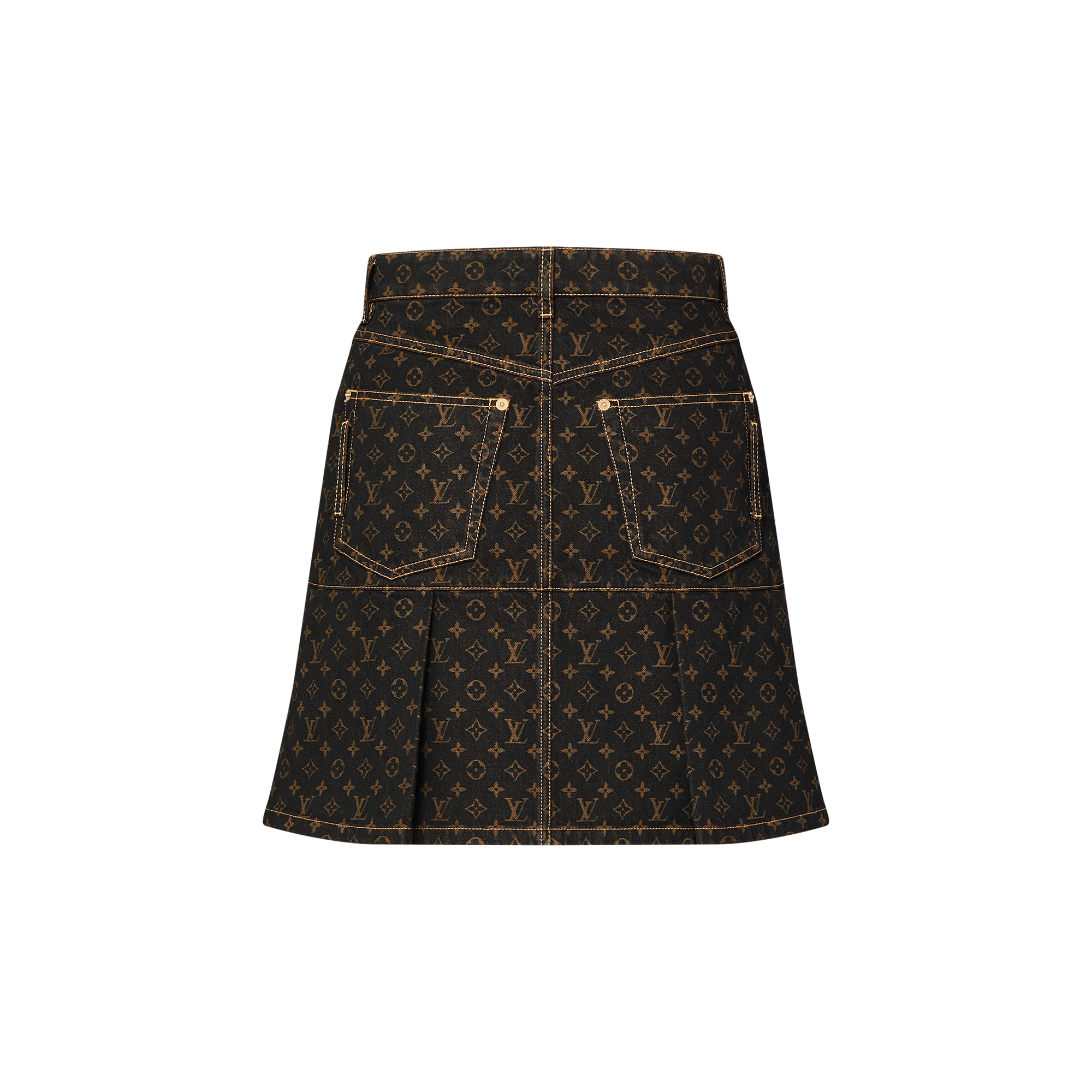 Monogram 褶襉牛仔半截裙  in 女士