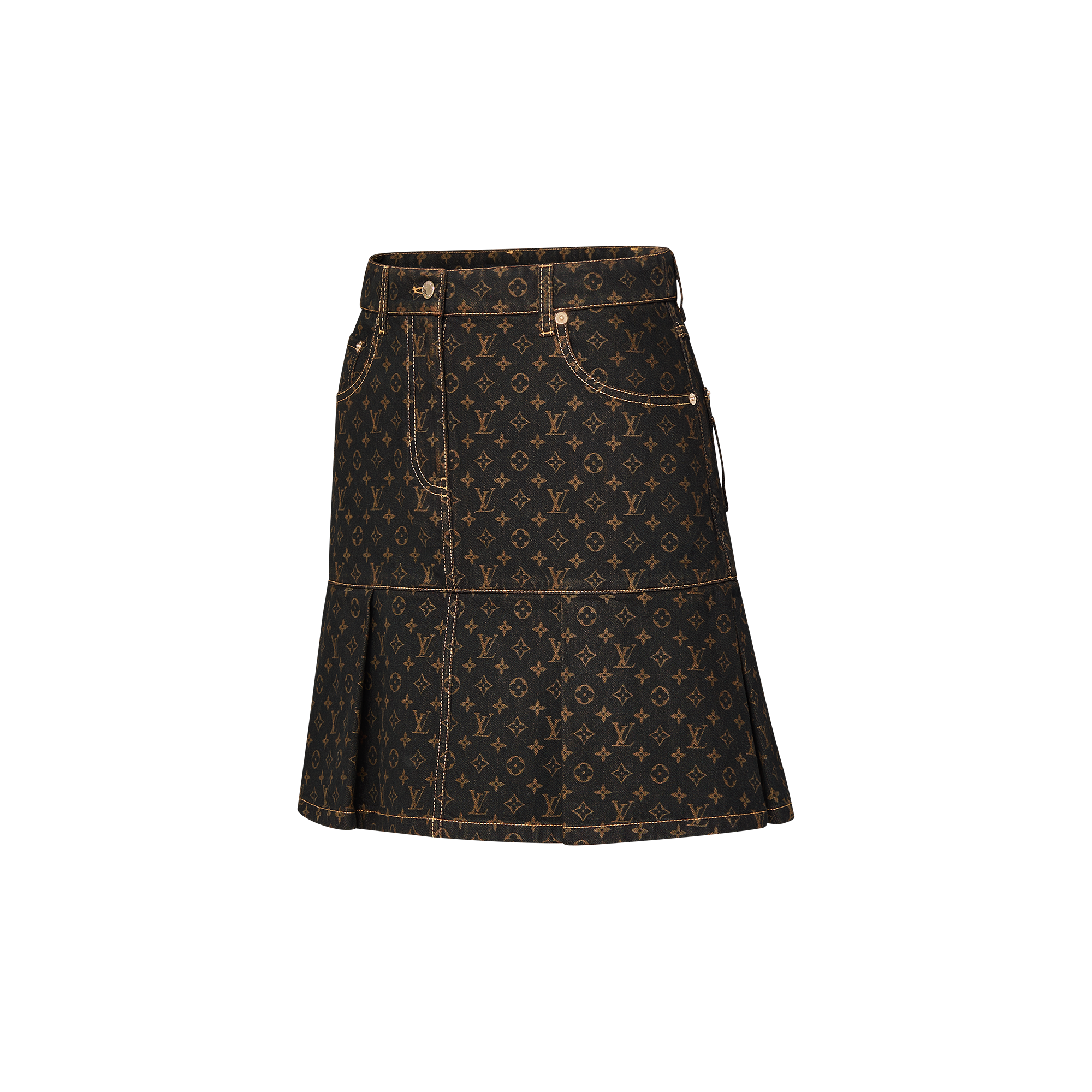 Monogram 褶襉牛仔半截裙  in 女士