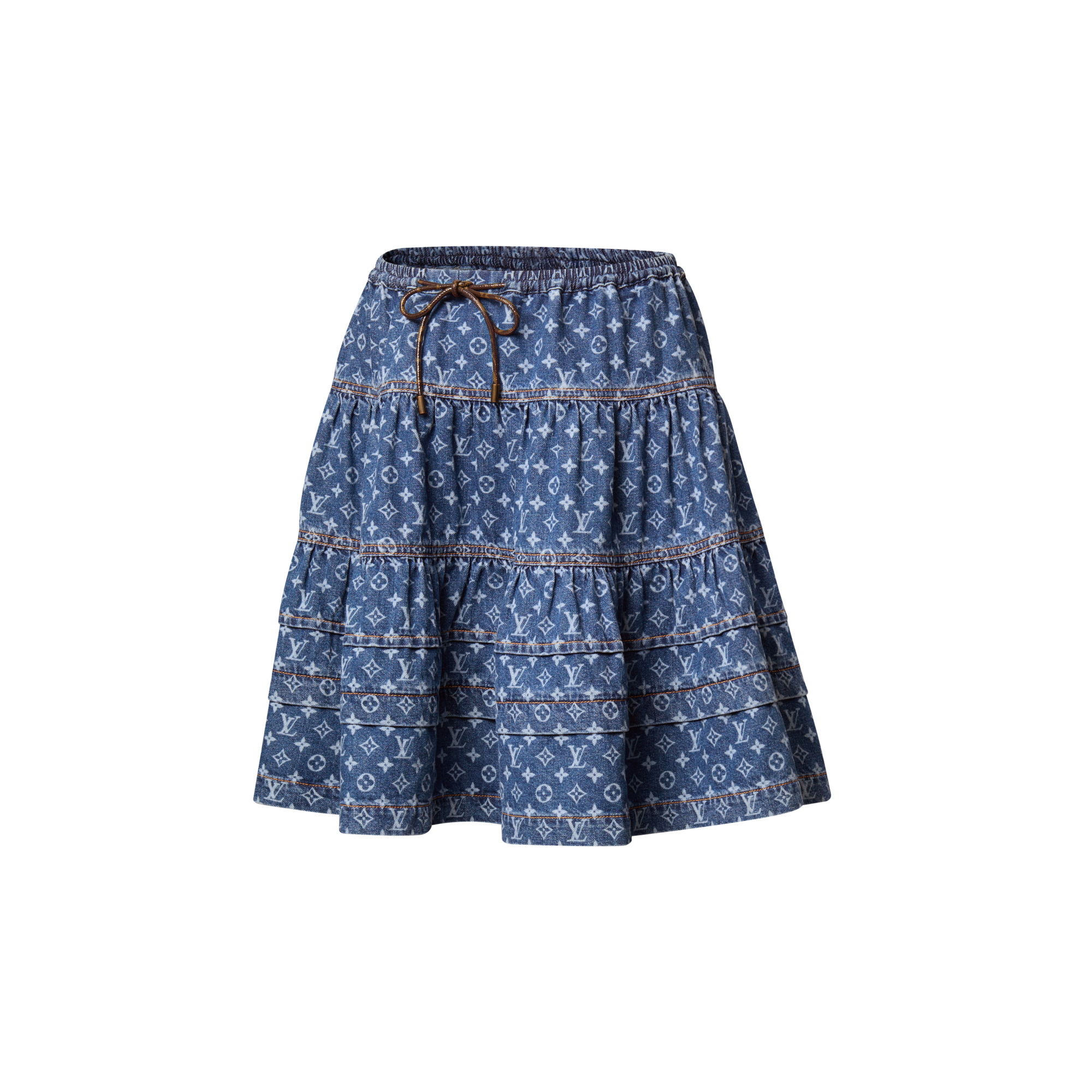 Monogram 牛仔布層次半截裙  in 女士