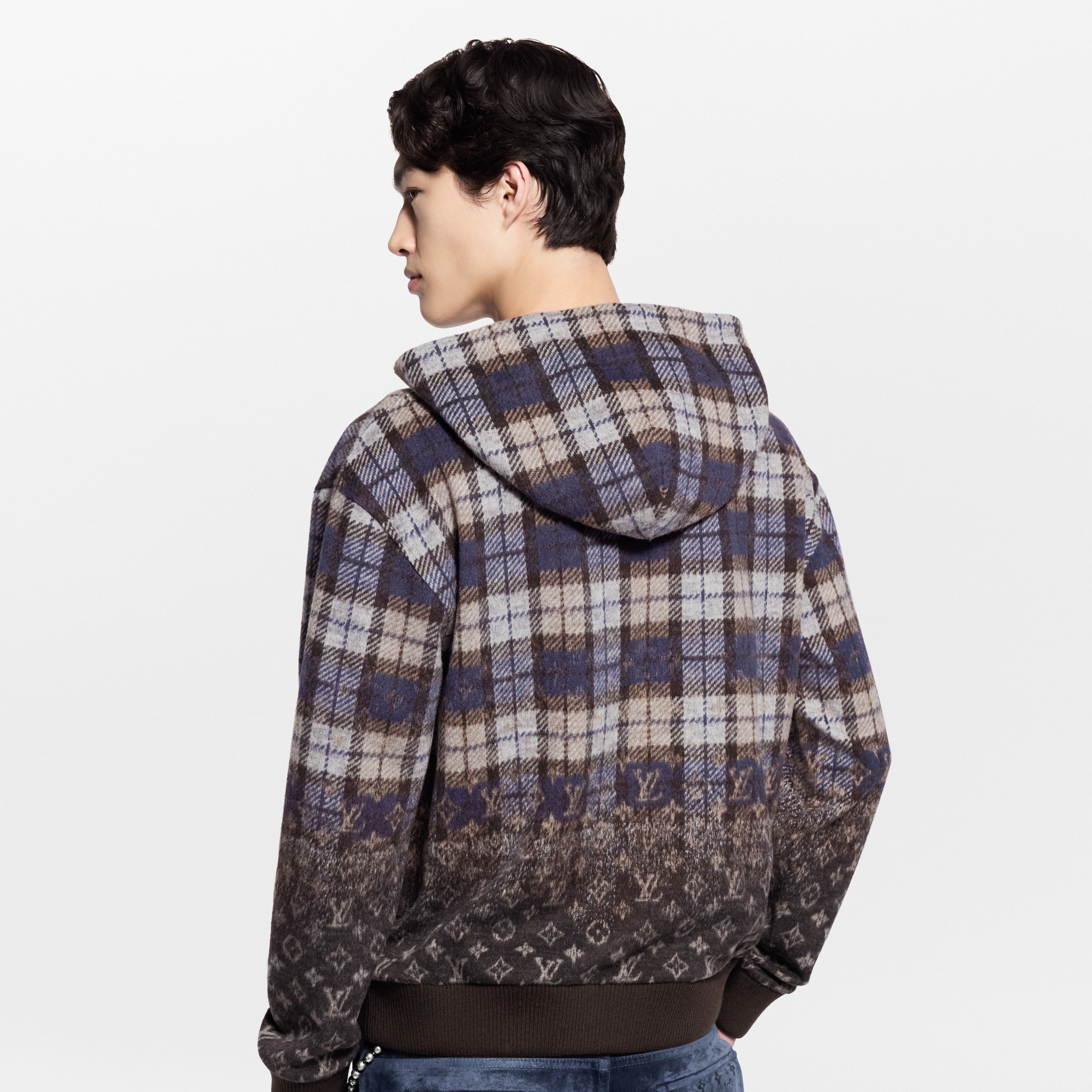 Monogram Faded Plaid 圖案連帽上衣  in 男士