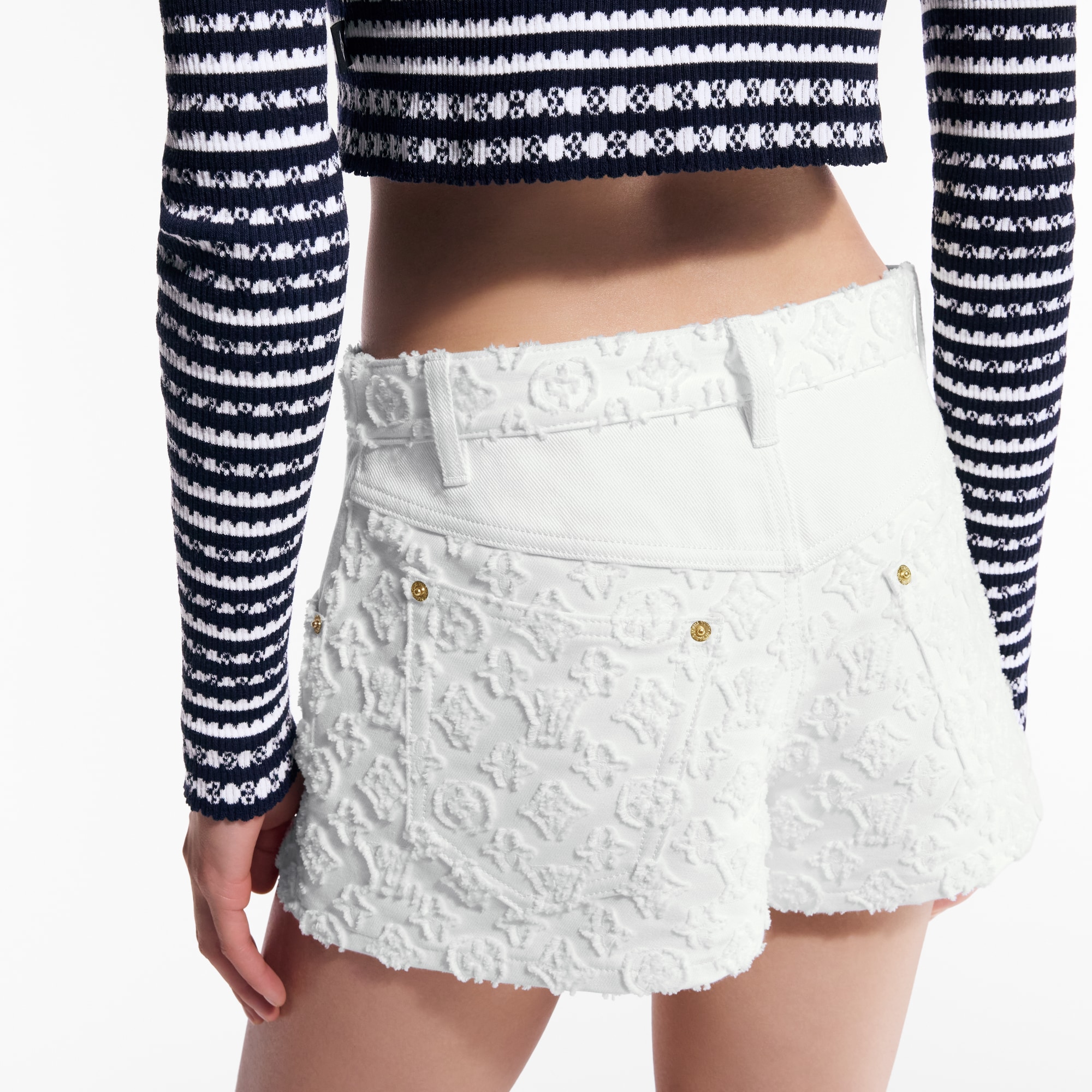 Monogram Fil Coupé 法式刺繡牛仔短褲  in 女士