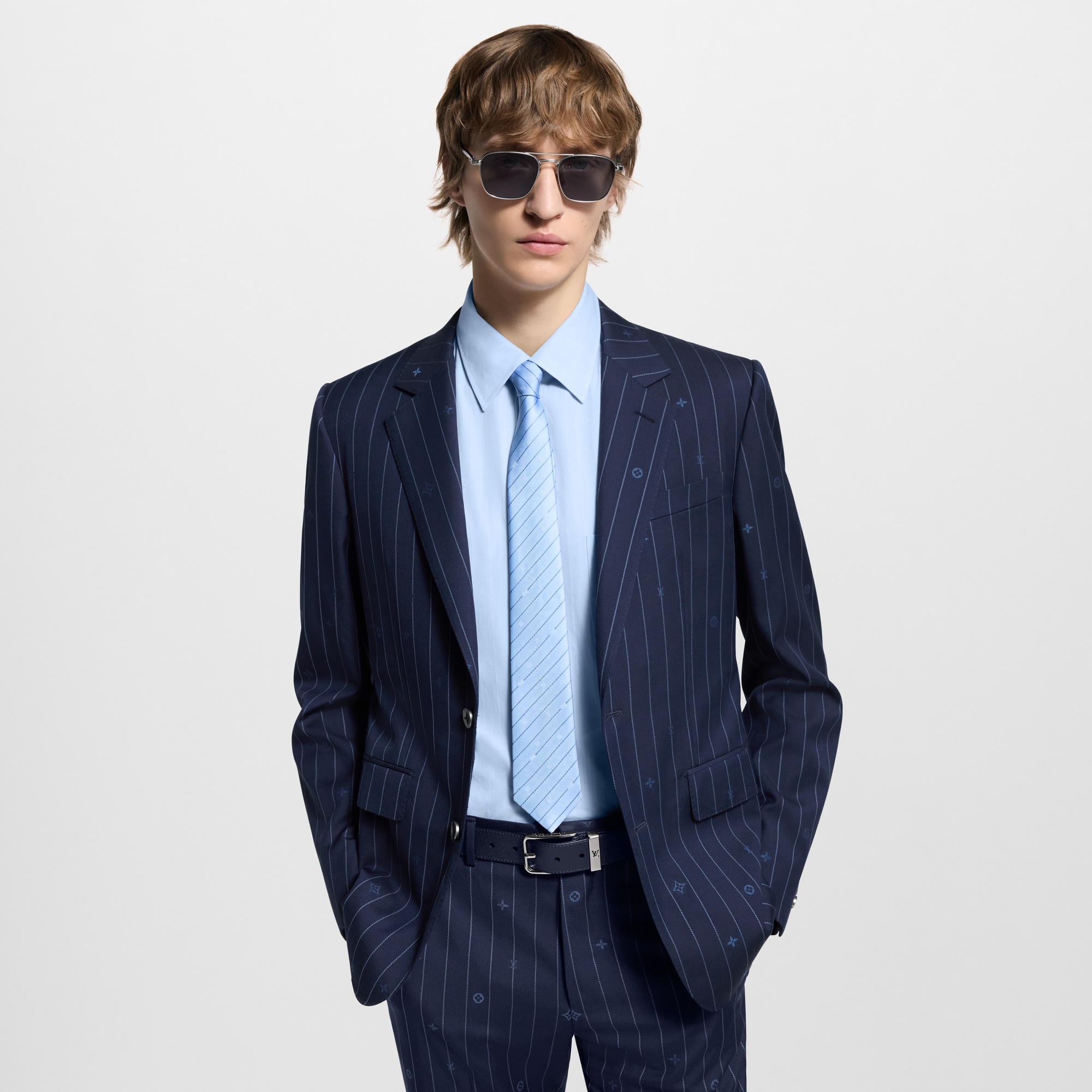 Monogram Pinstripes 領帶 . in 男士