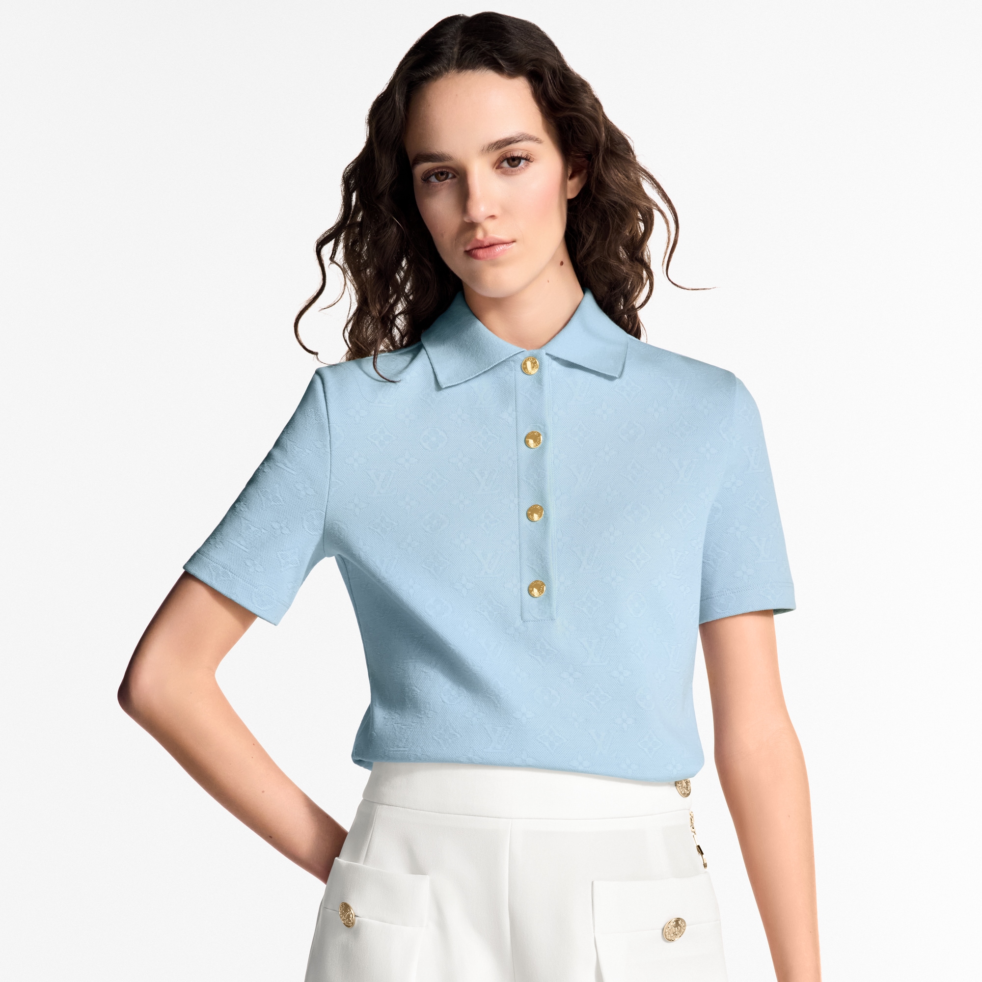 Monogram 珠地布 Polo 衫  in 女士