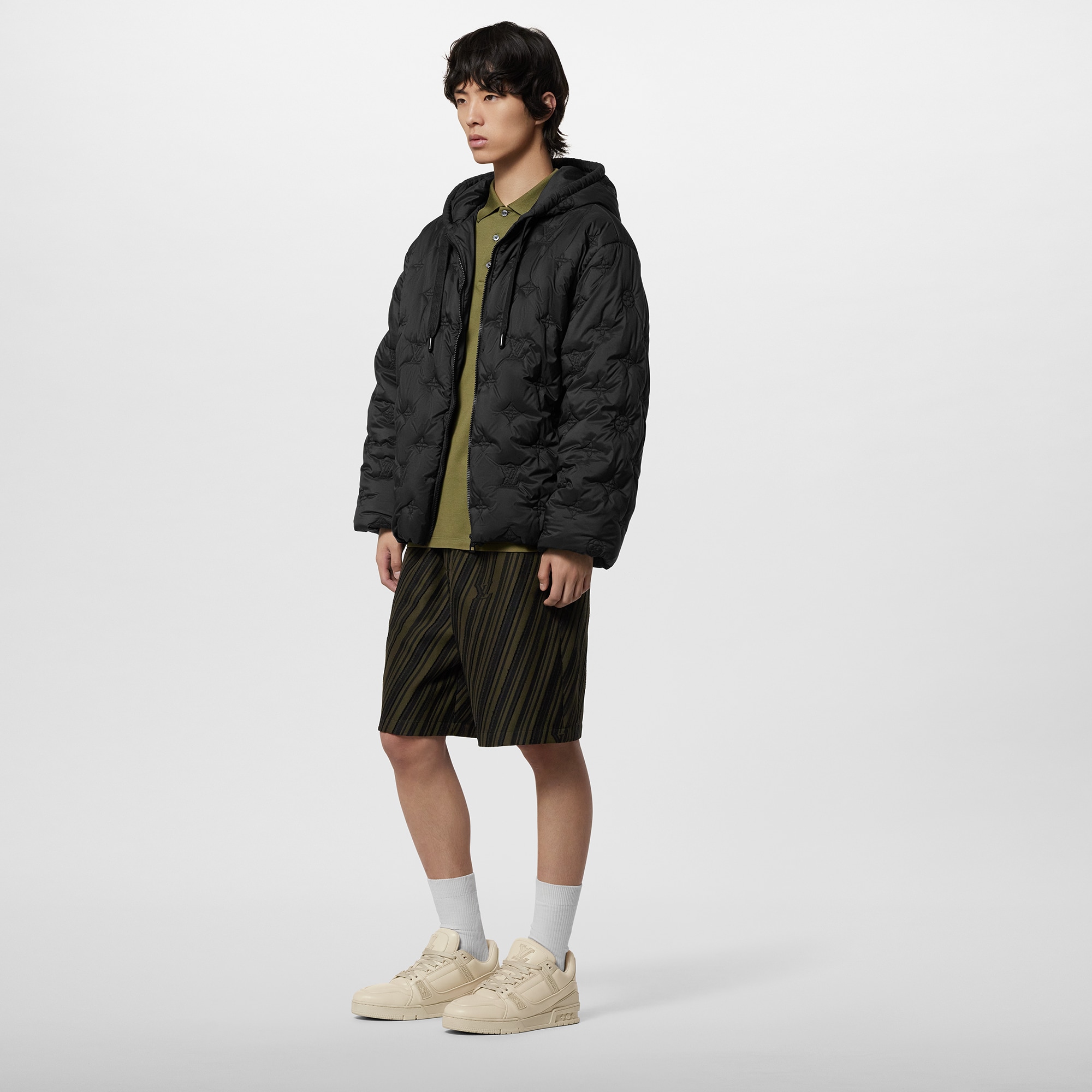 Monogram 絎縫圖案連帽外套  in 男士