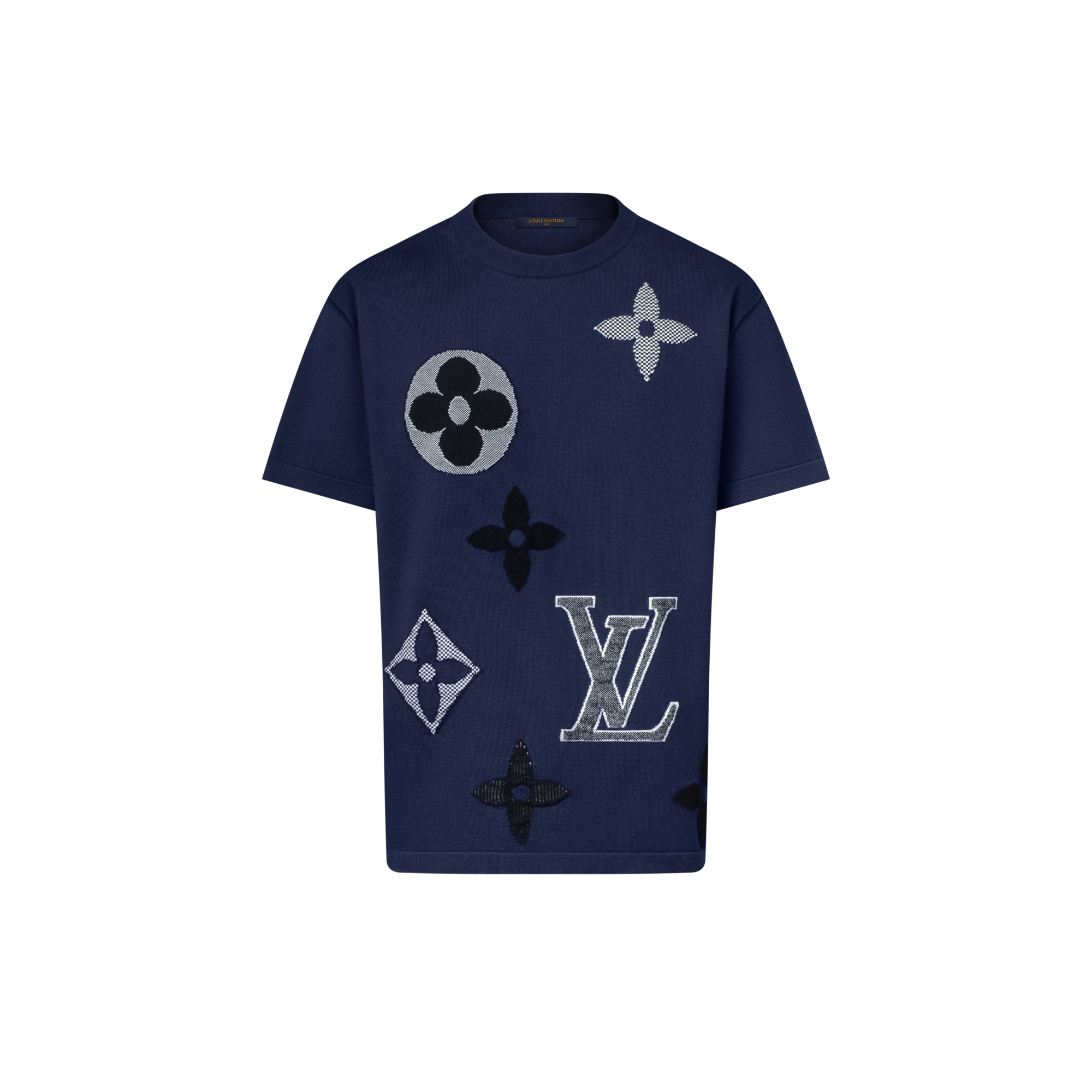 Monogram圖案短袖針織圓領上衣  in 全新系列