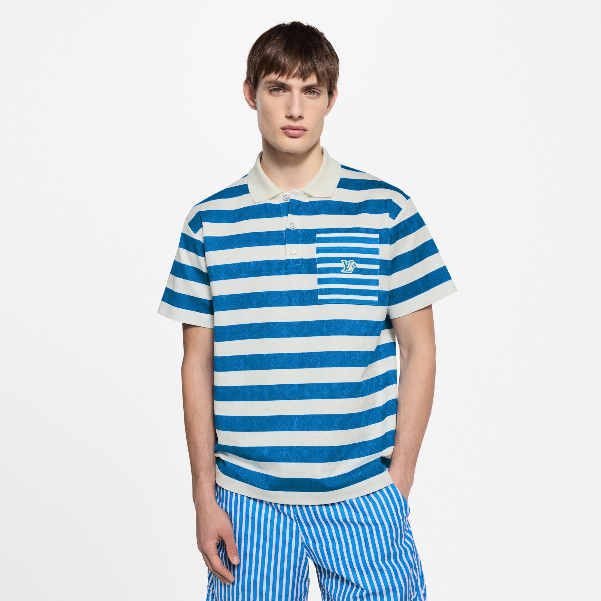 Monogram 條紋 Polo 衫  in 男士