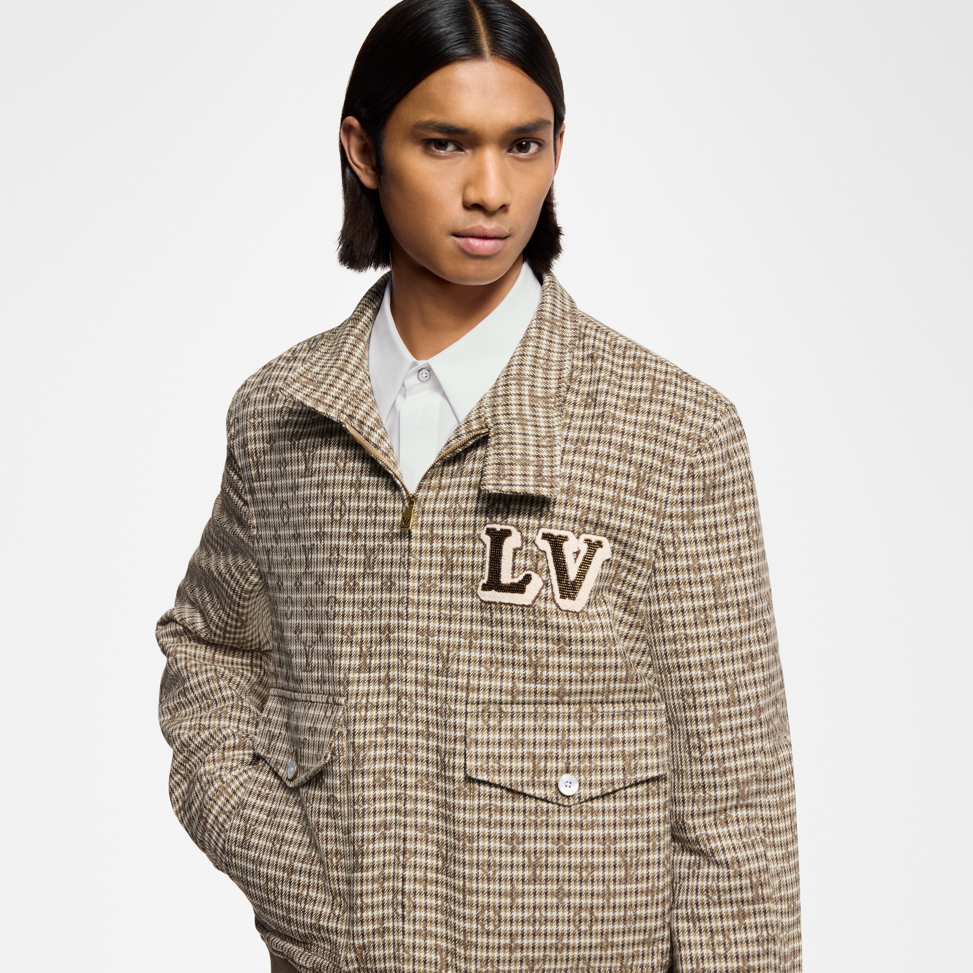 Monogram 羊毛 Harrington 外套  in 男士