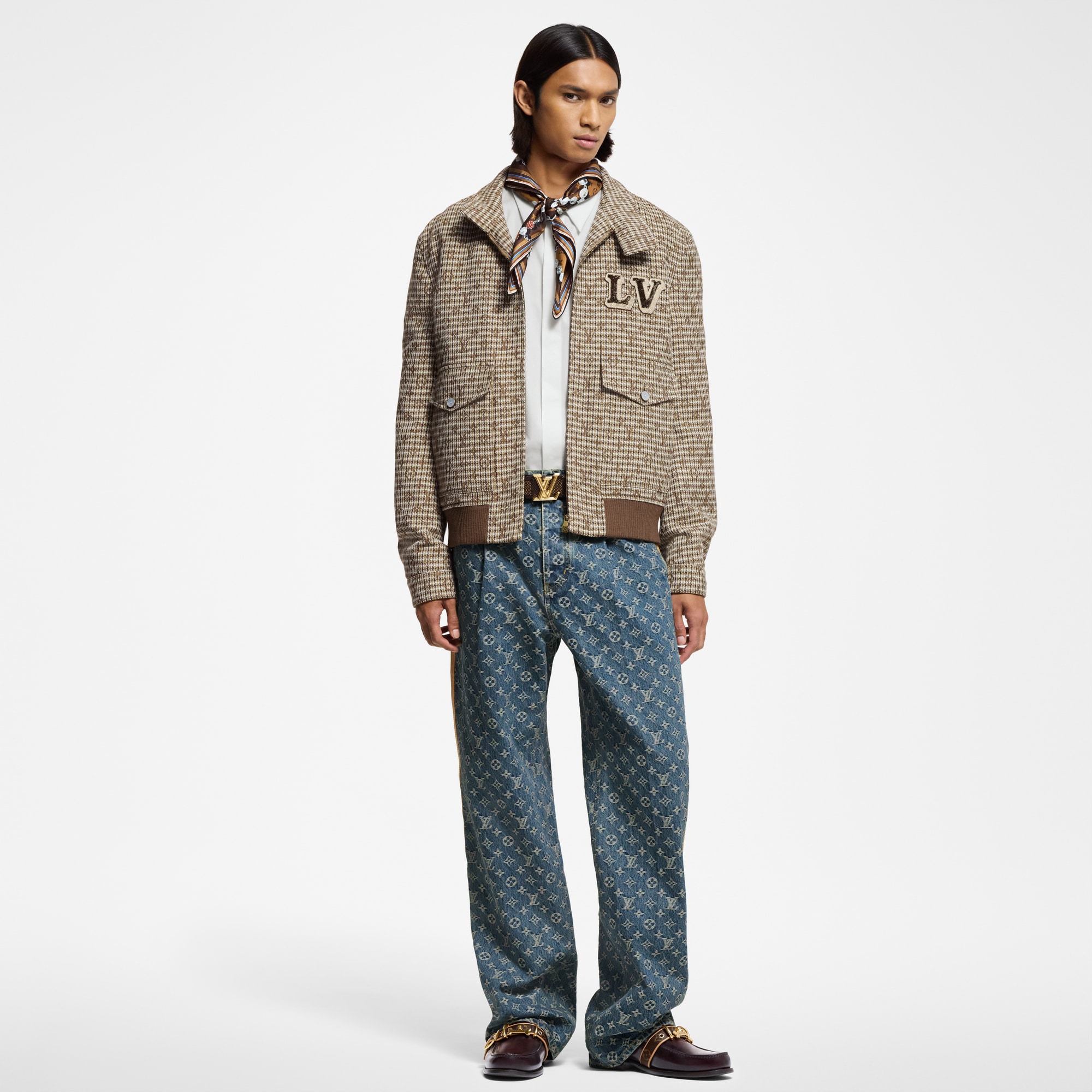 Monogram 羊毛 Harrington 外套  in 男士