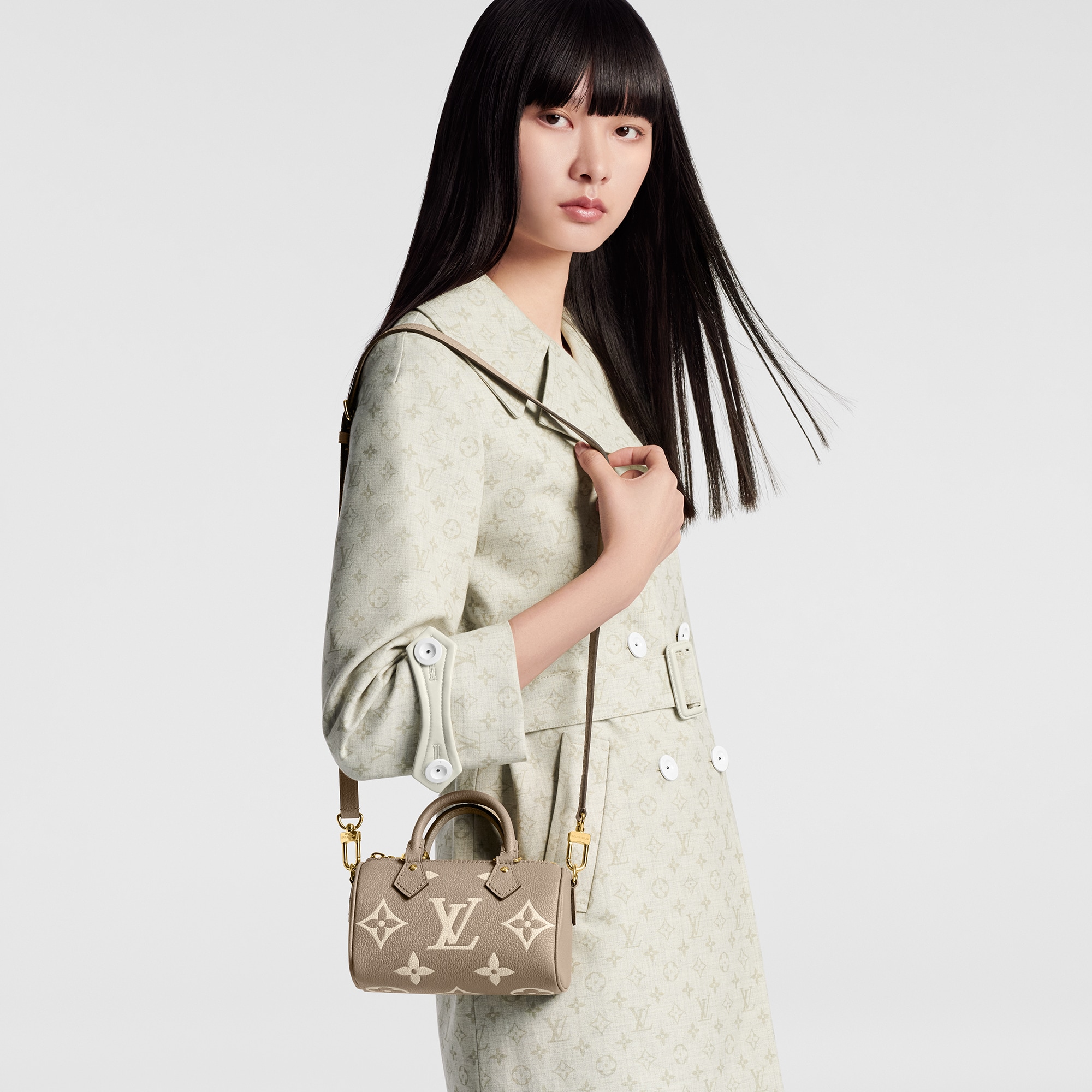 Nano Speedy 雙色 Monogram Empreinte 皮革 in 女士