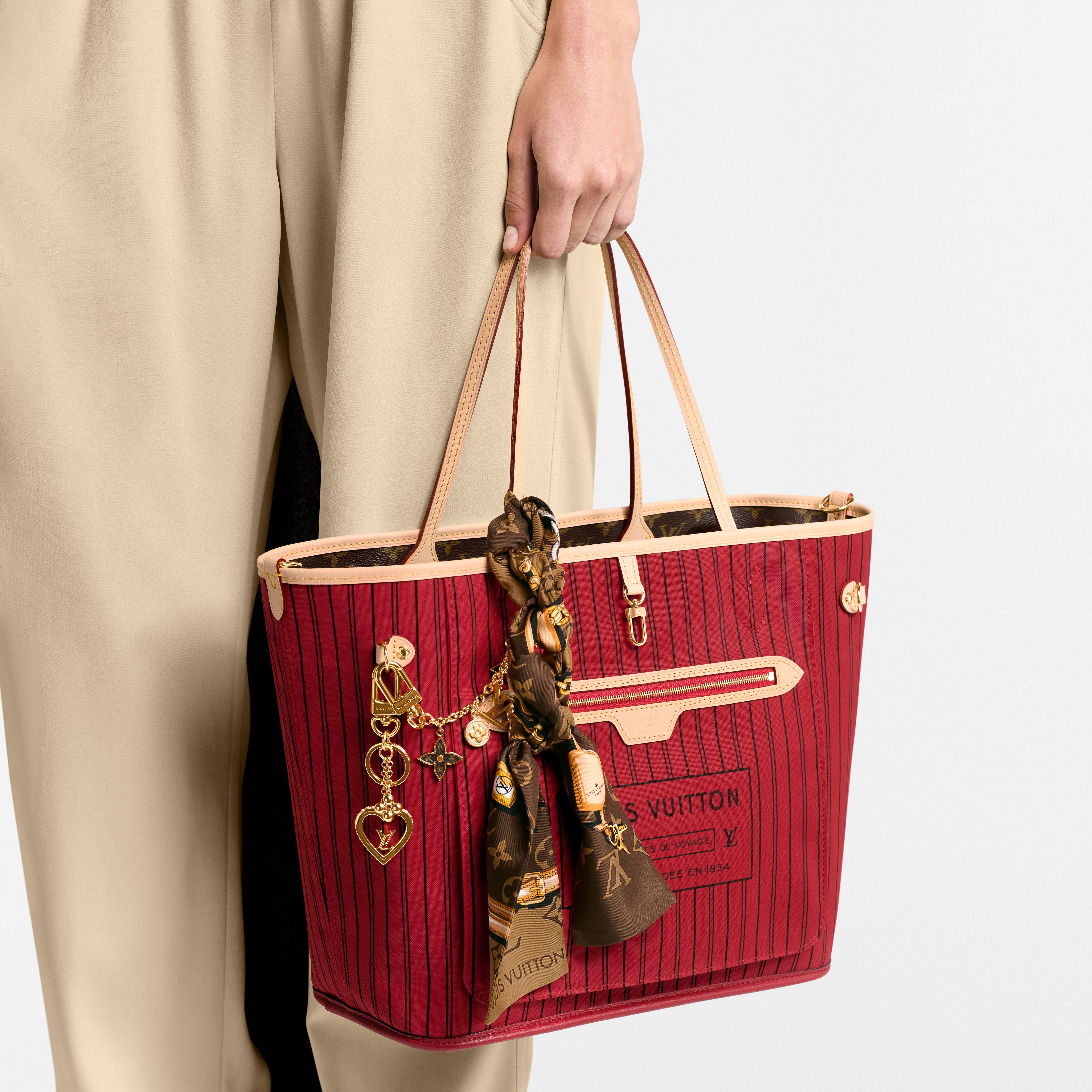 Neverfull Bandoulière Inside Out MM Monogram 帆布 in 時尚包包及小型皮件