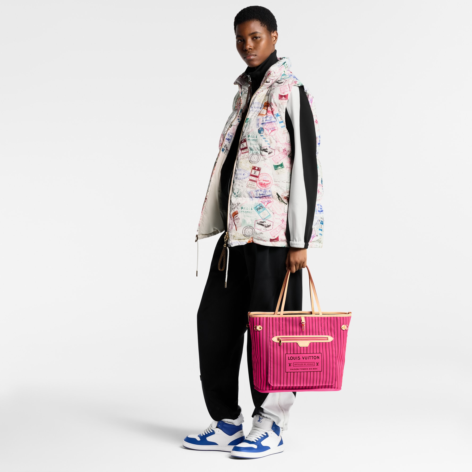 Neverfull Bandoulière Inside Out MM Monogram 帆布 in 時尚包包及小型皮件