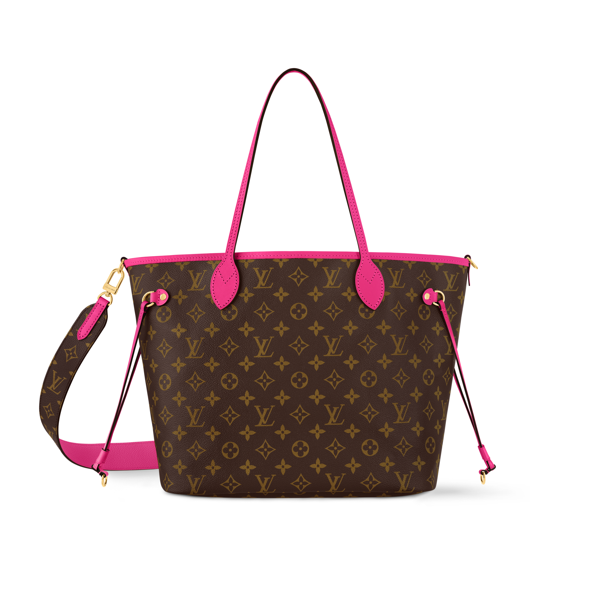 Neverfull Bandoulière Inside Out MM Monogram 帆布 in 時尚包包及小型皮件