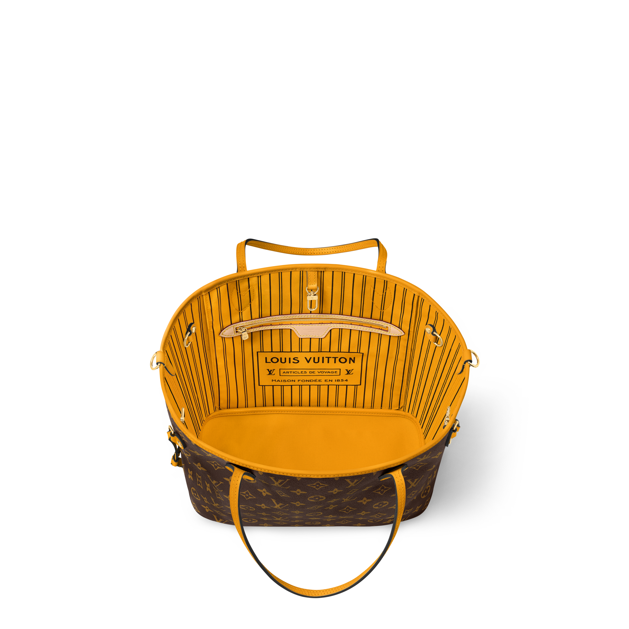 Neverfull Bandoulière Inside Out MM Monogram 帆布 in 時尚包包及小型皮件