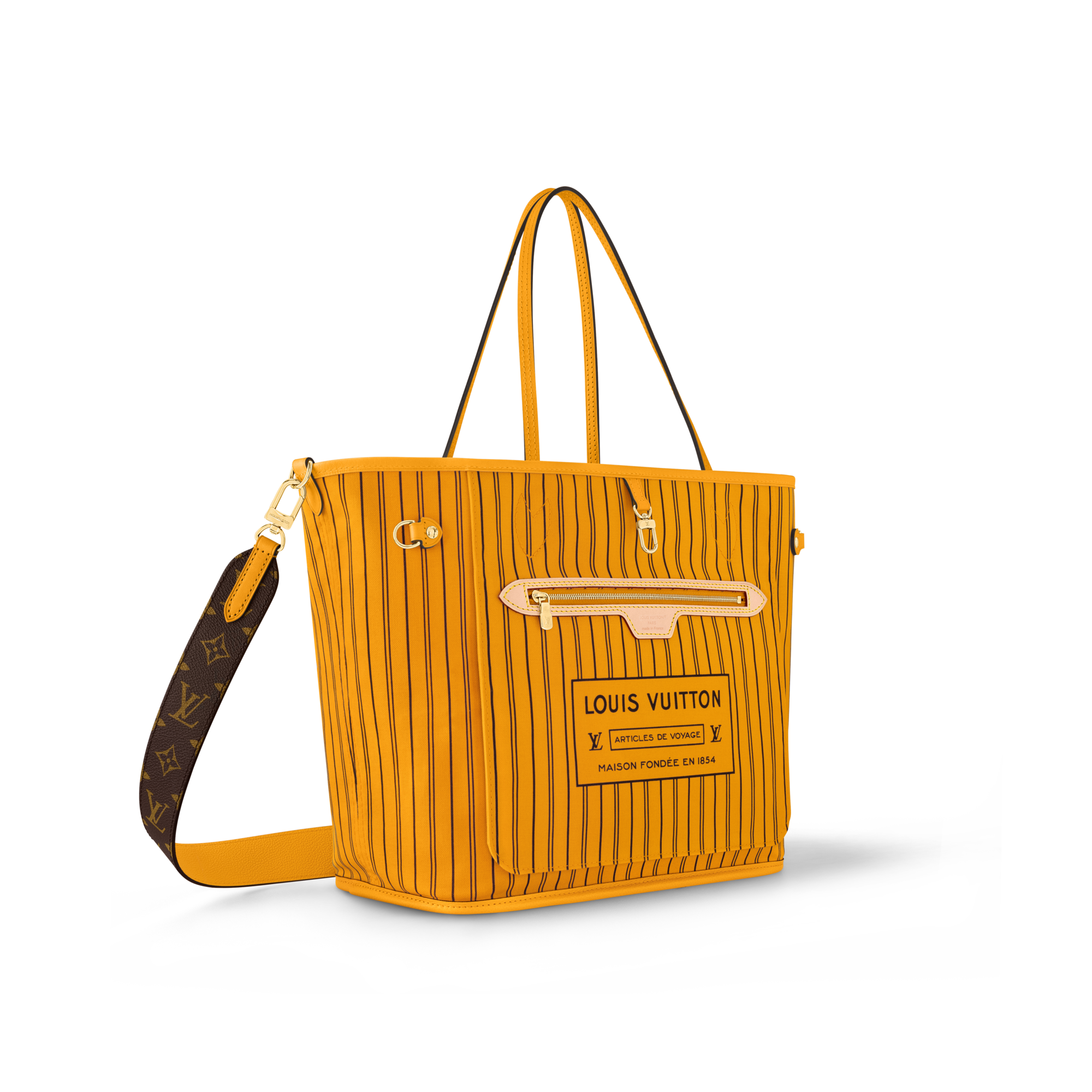 Neverfull Bandoulière Inside Out MM Monogram 帆布 in 時尚包包及小型皮件