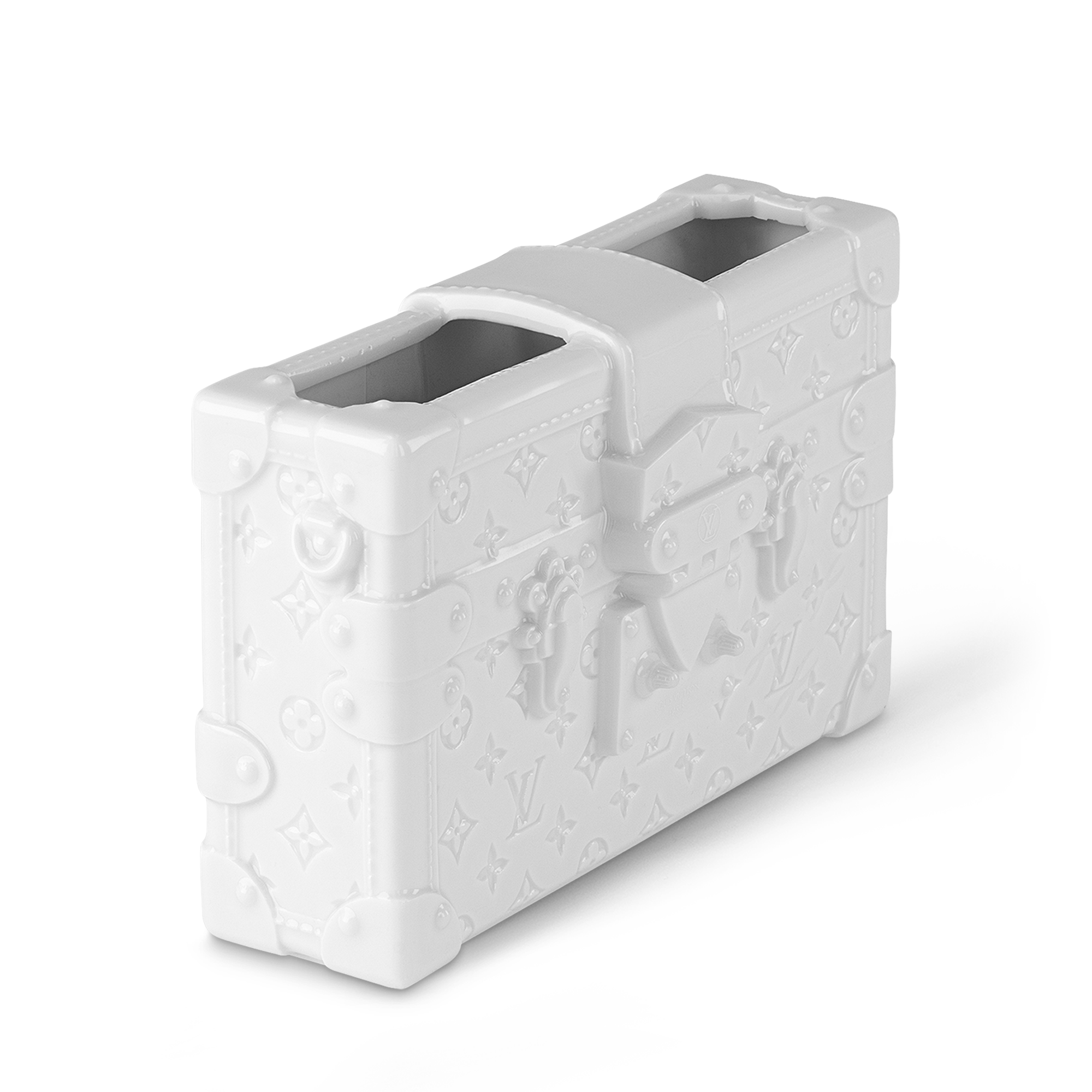 Petite Malle Porcelain 花瓶 Monogram 帆布 in 行李箱、旅行用品及家居精品