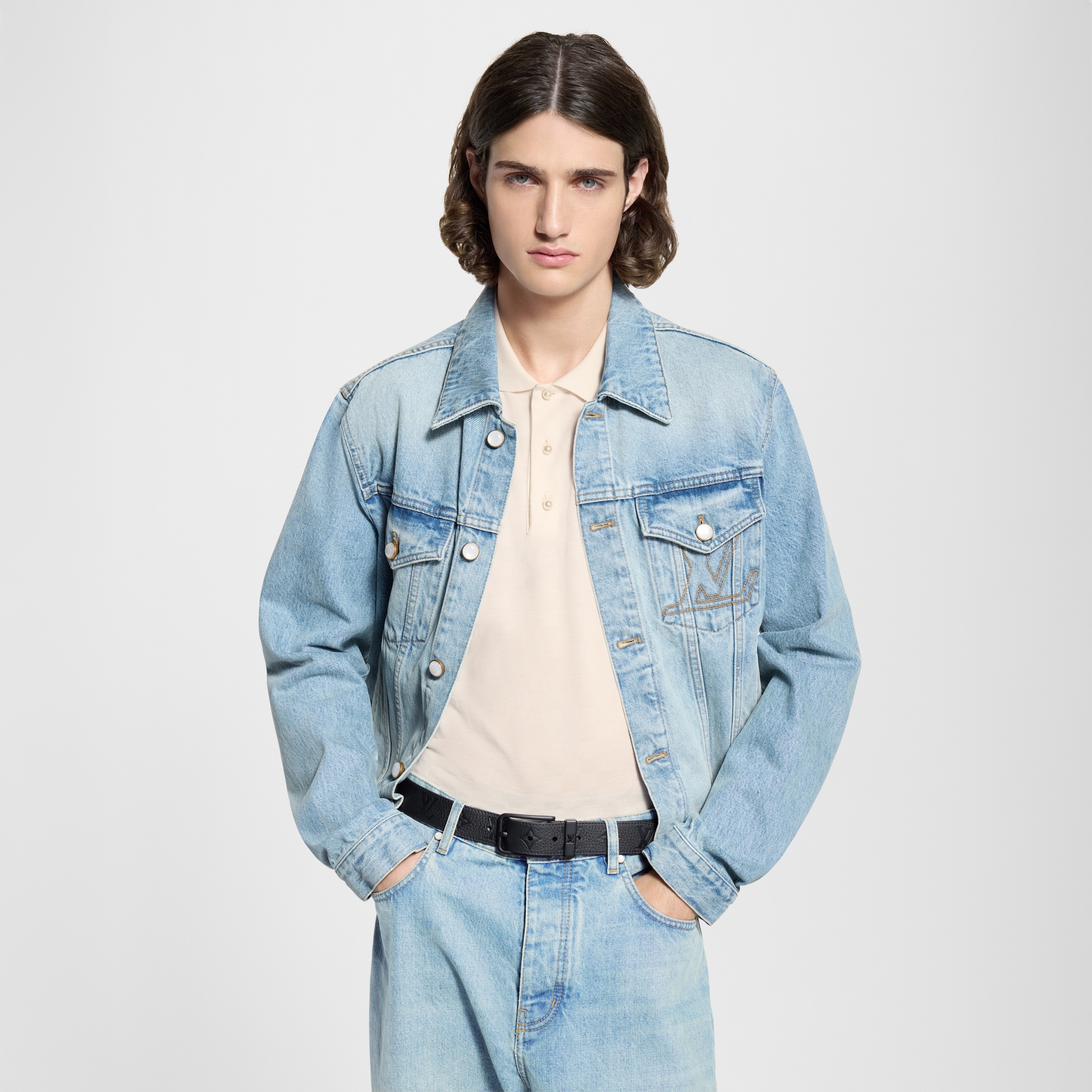 Pont Neuf Taurillon Monogram 35毫米皮帶  in 男士