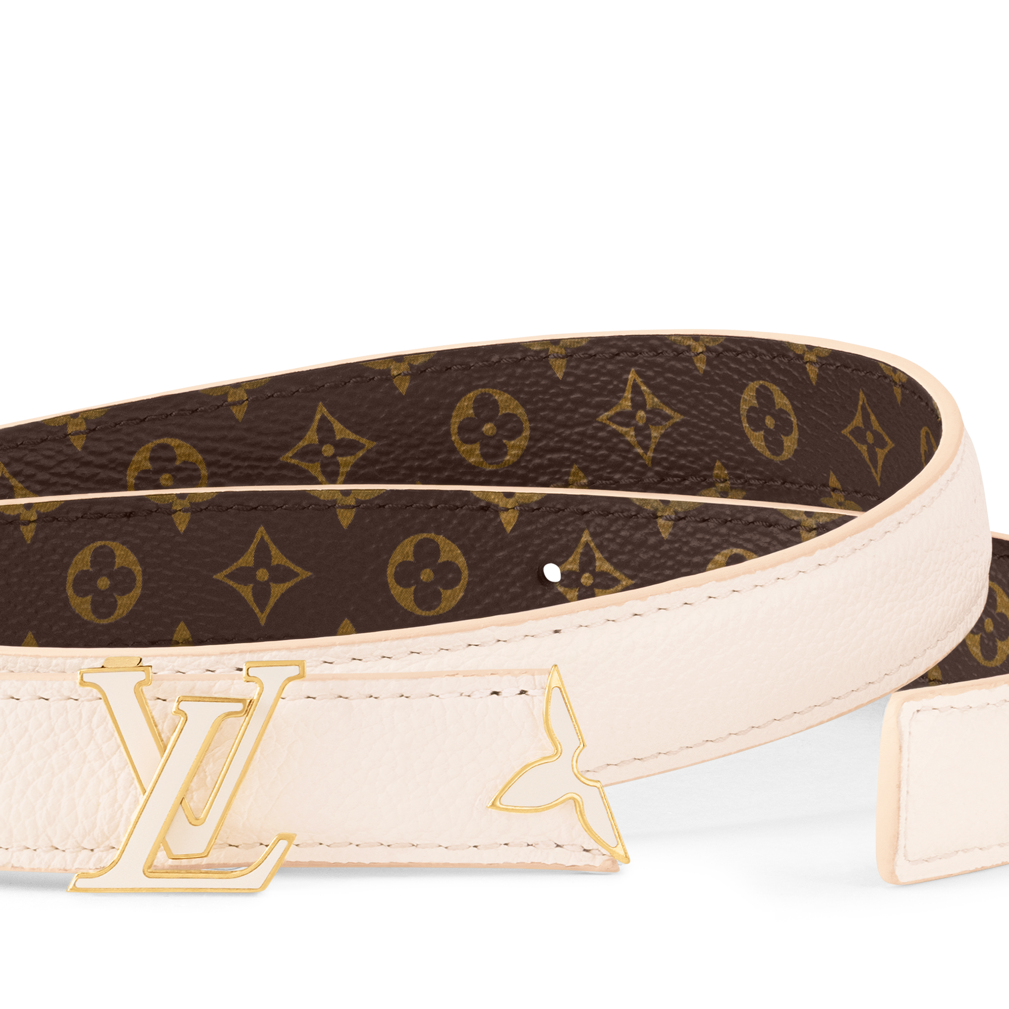 Pretty LV Enamel 20毫米雙面皮帶 Monogram 帆布 in 女士