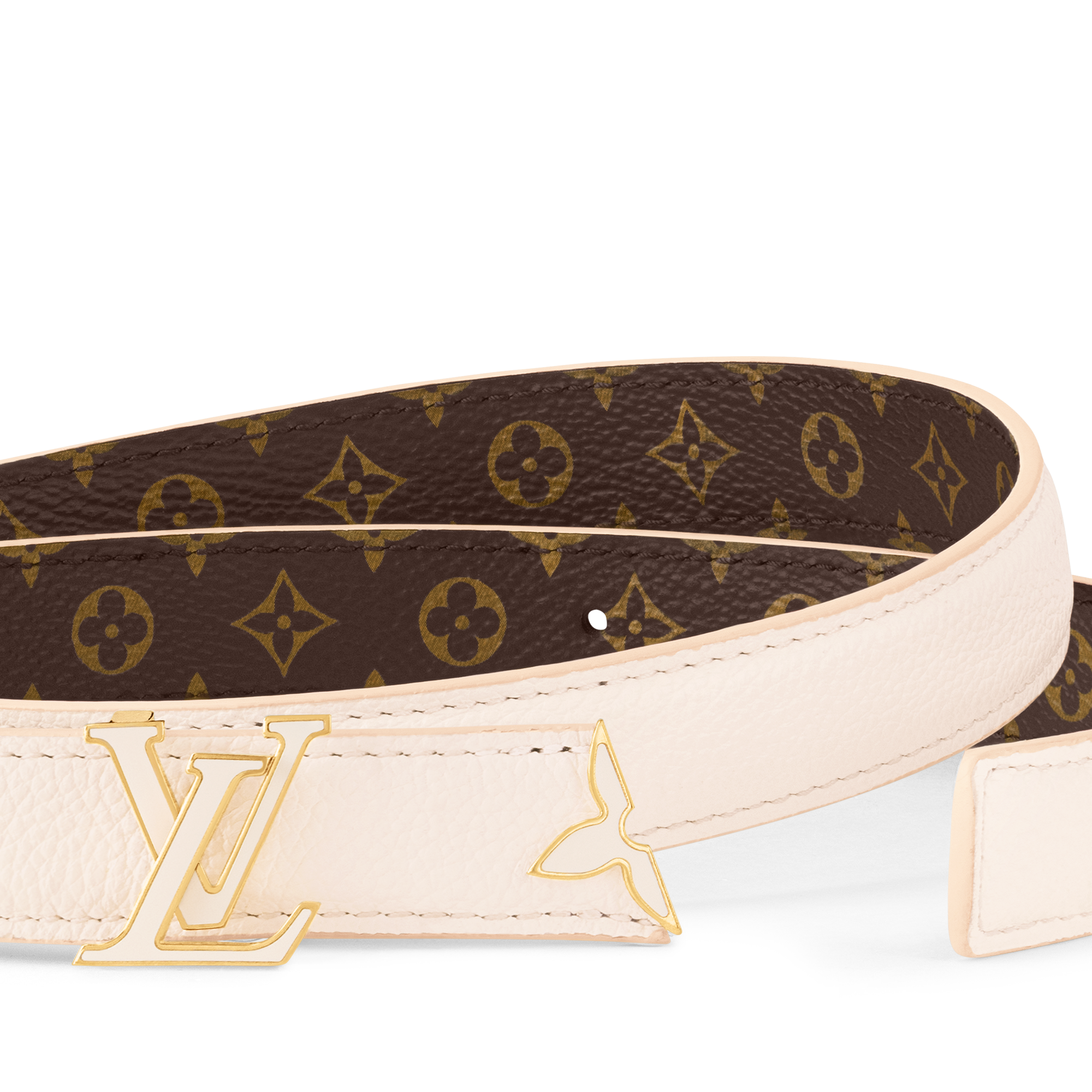 Pretty LV Enamel 20毫米雙面皮帶 Monogram 帆布 in 女士