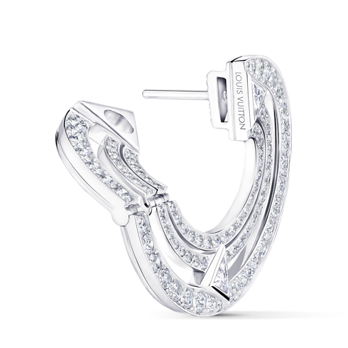 Pure V 環狀耳環 - 配白K金及鑽石 in Les Extraordinaires's 珠寶系列 耳環 collections by Louis Vuitton (產品縮放)