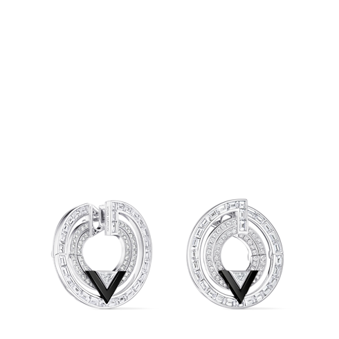 Pure V 環狀耳環 - 配白K金、縞瑪瑙及鑽石 in Les Extraordinaires's 珠寶系列 耳環 collections by Louis Vuitton (產品縮放)