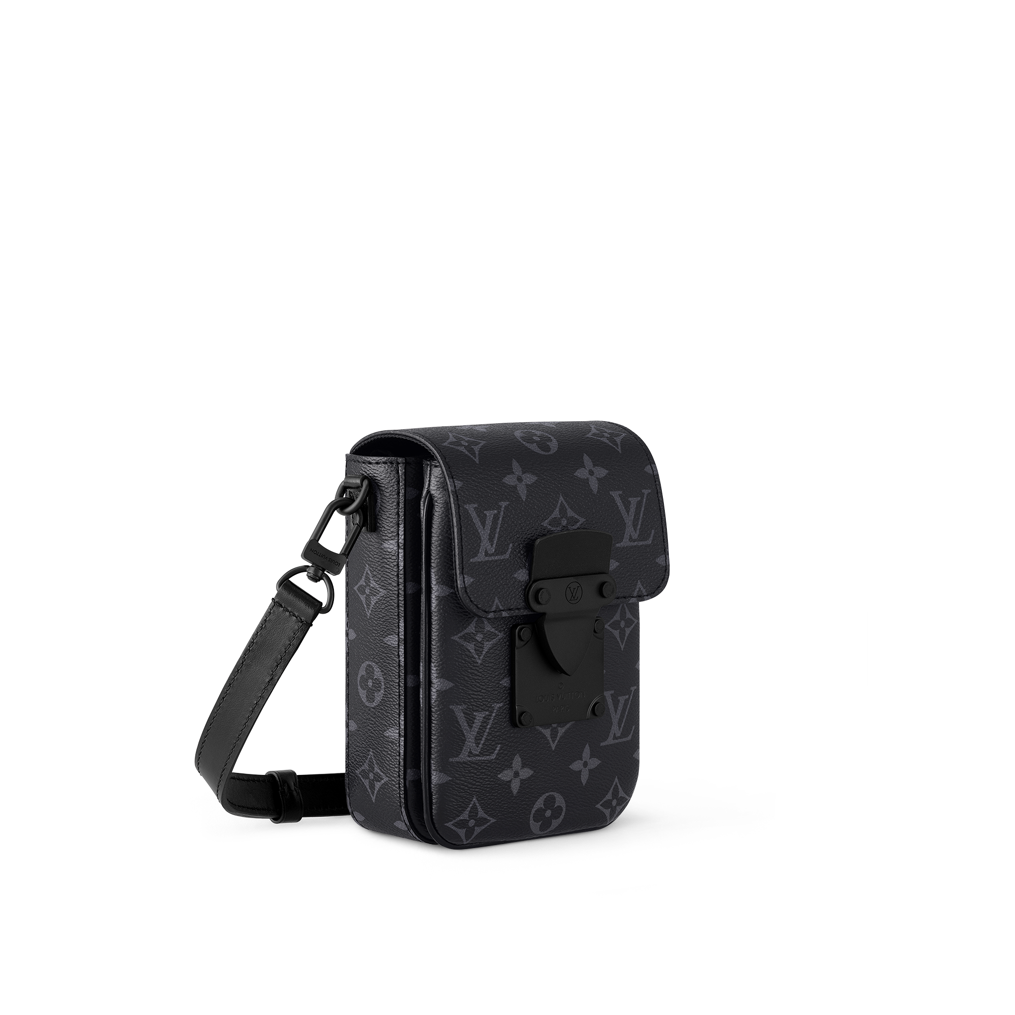 S-Lock 鎖扣直式隨身錢包 Monogram Eclipse 帆布 in 男士