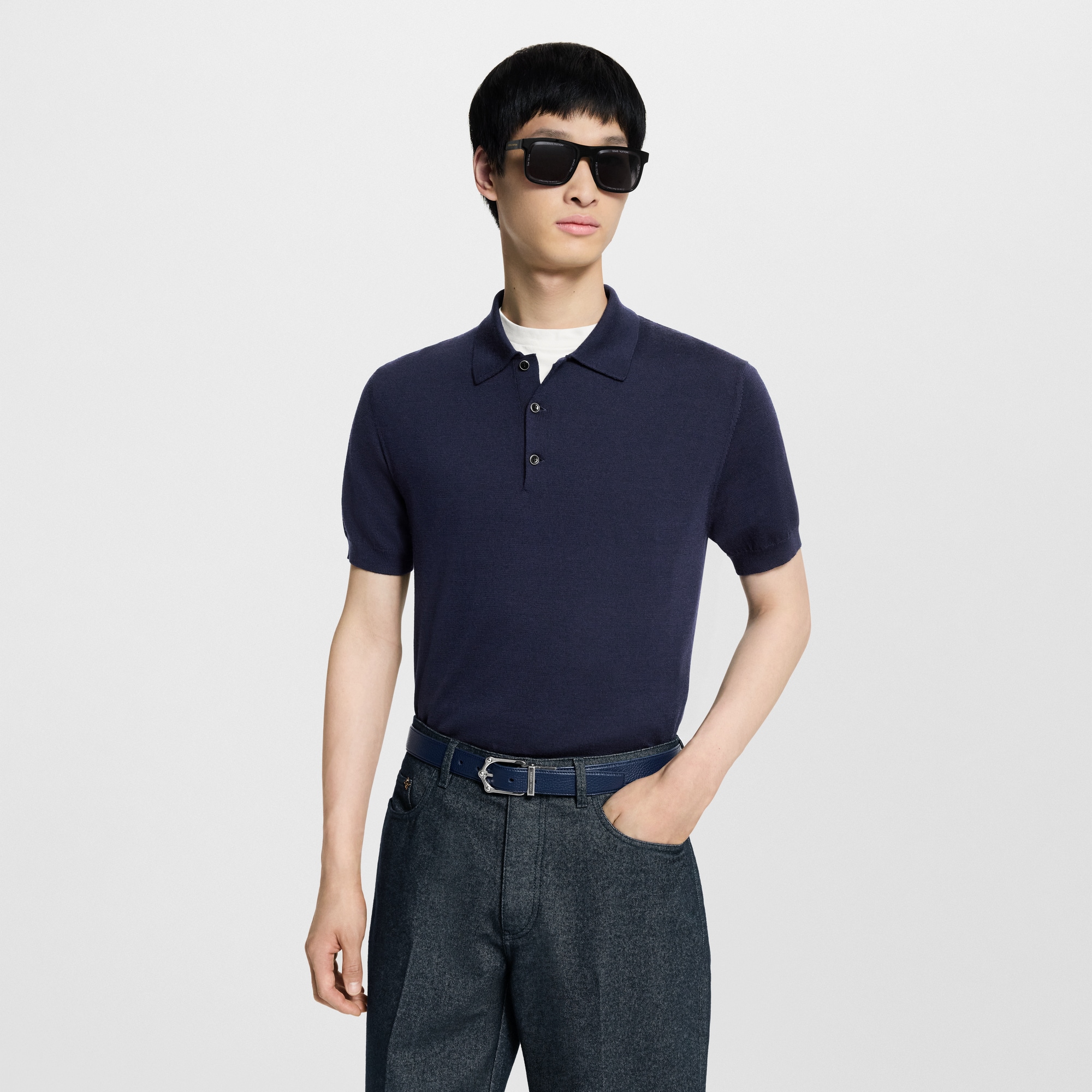 標誌絲質混紡短袖 Polo 衫  in 男士