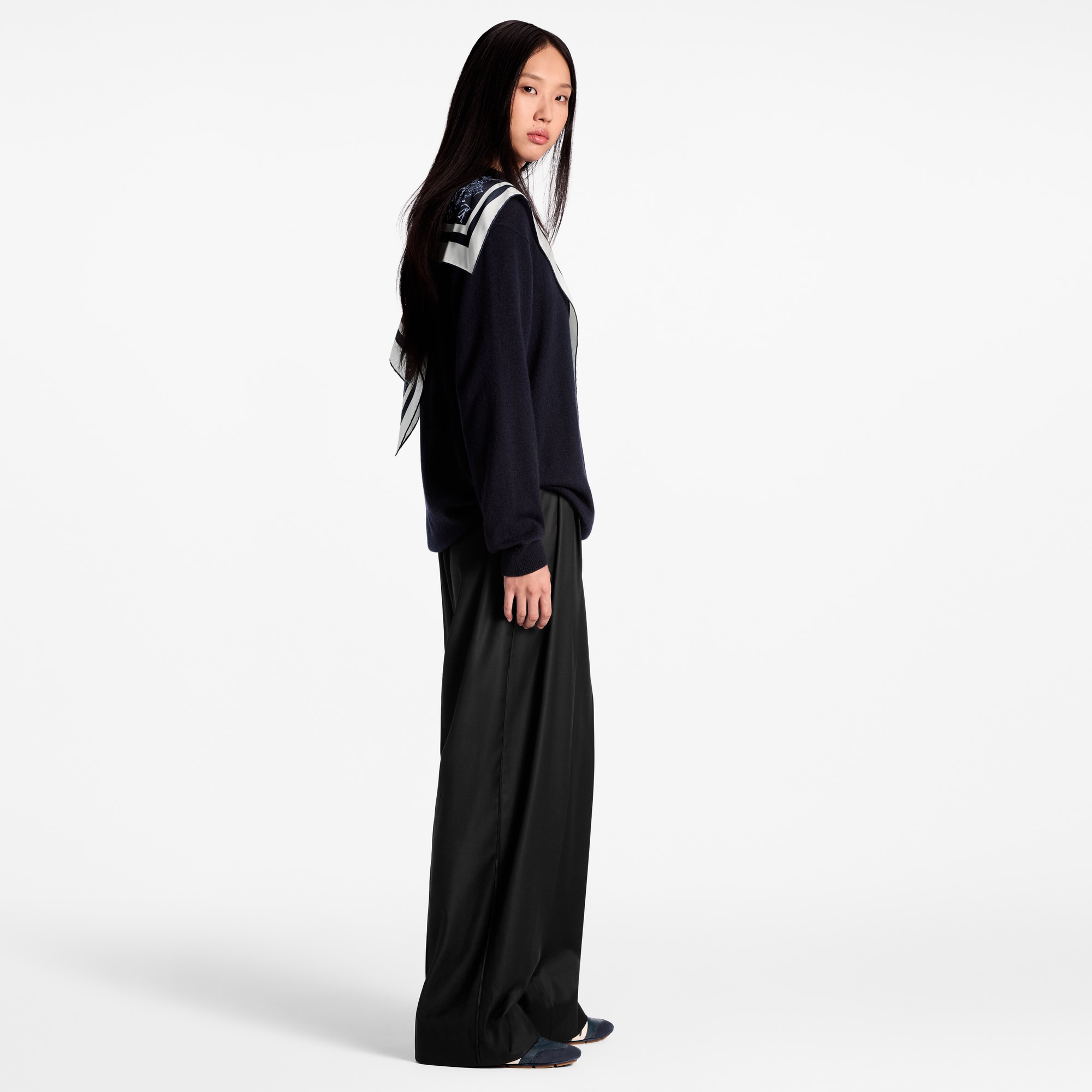 絲質嵌飾山羊絨套頭衫  in 女士