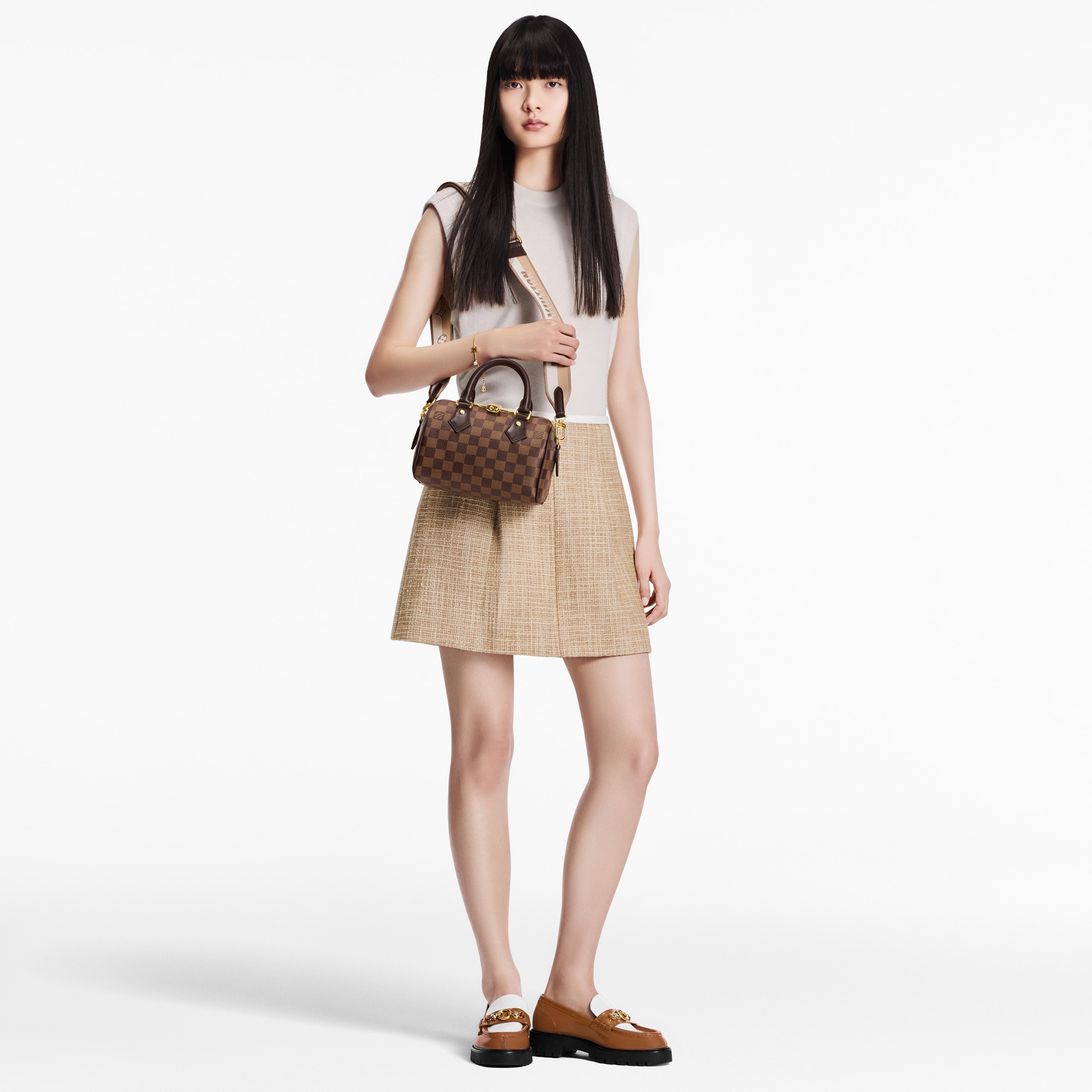 Speedy Bandoulière 20 Damier Ebène 帆布 in 女士