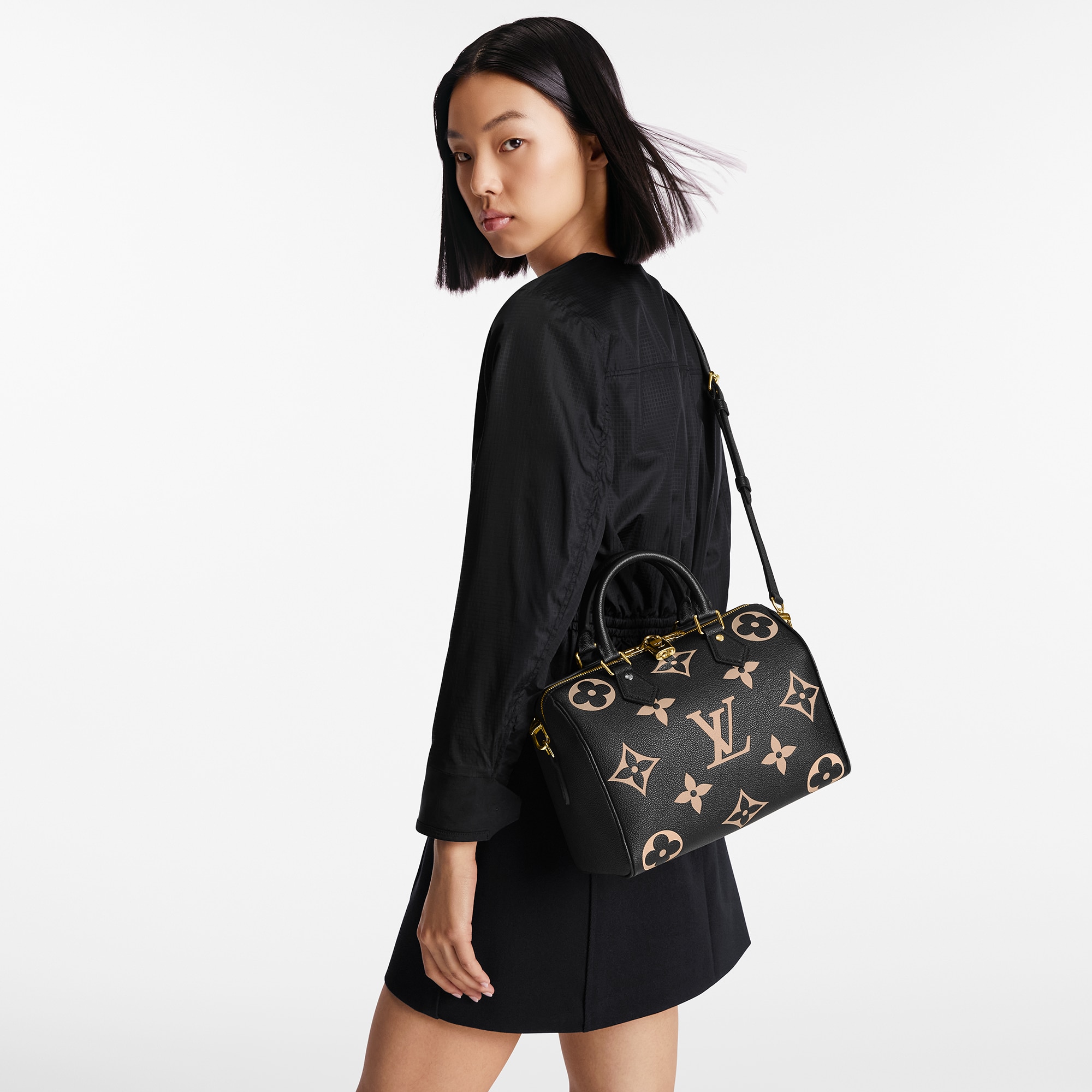 Speedy Bandoulière 25 雙色 Monogram Empreinte 皮革 in 女士