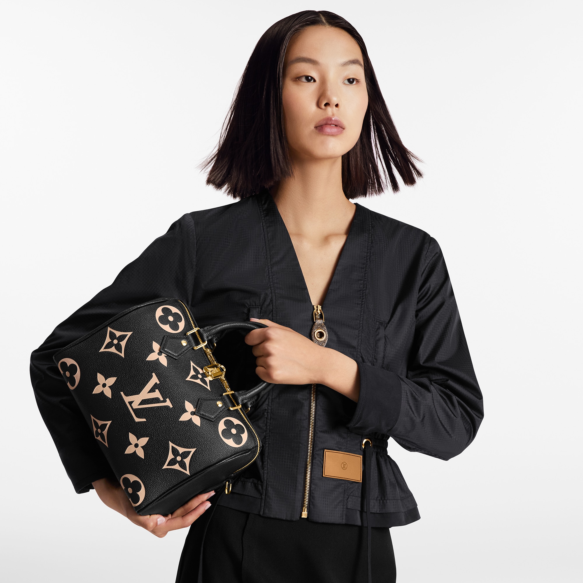 Speedy Bandoulière 25 雙色 Monogram Empreinte 皮革 in 女士