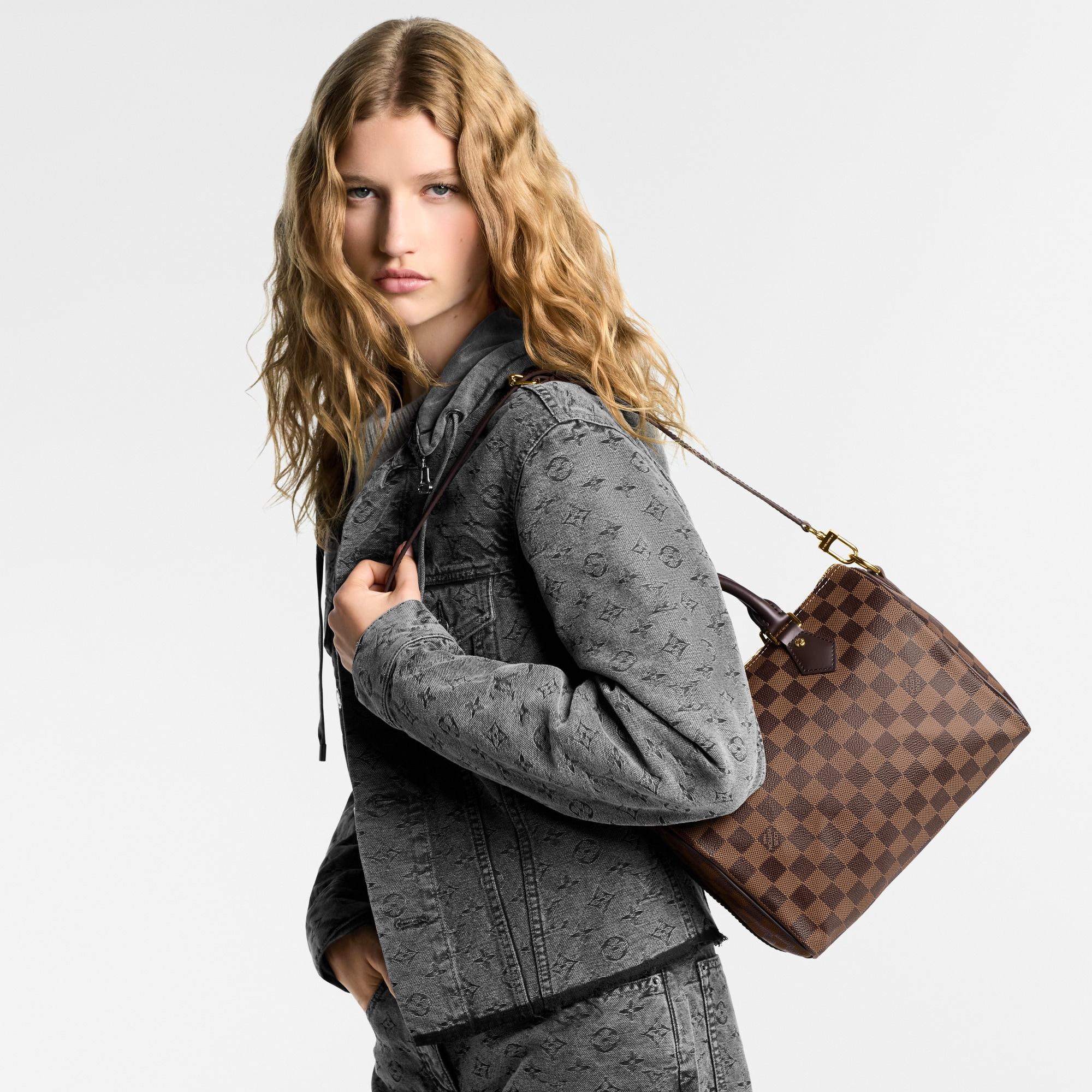 Speedy Bandoulière 25 Damier Ebène 帆布 in 女士