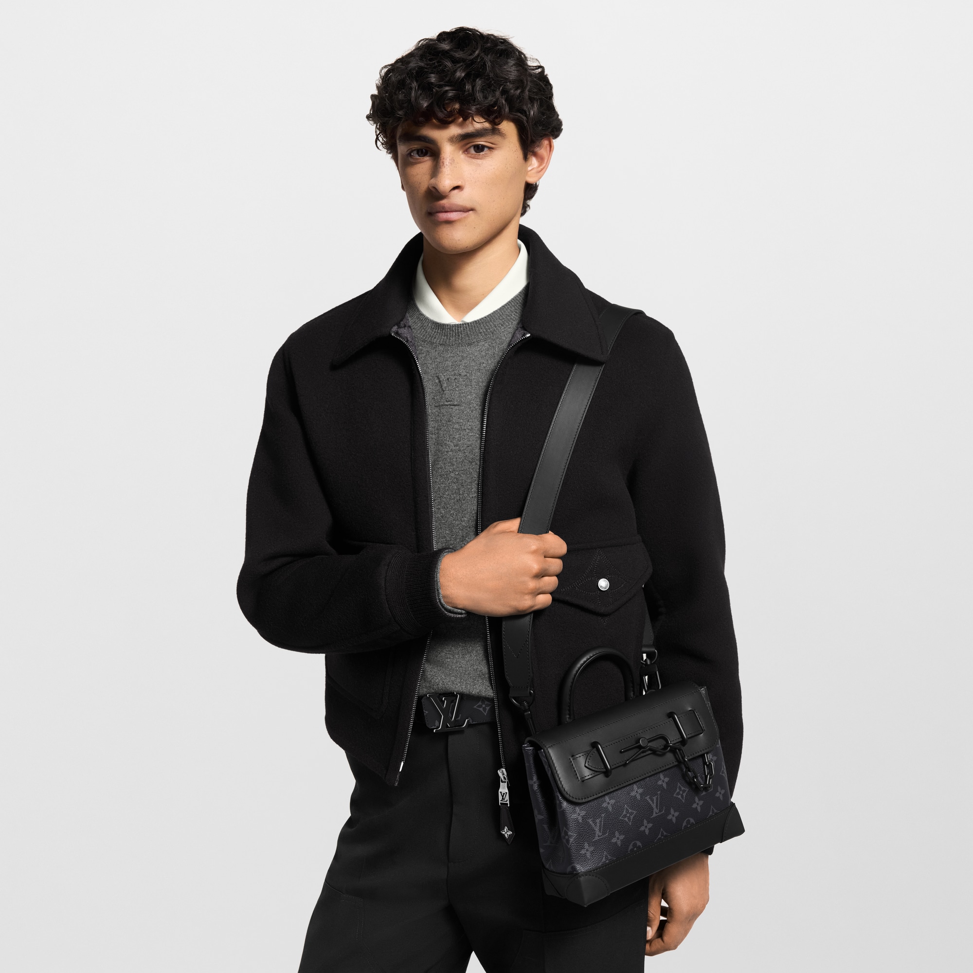 Steamer PM Monogram Eclipse 帆布 in 男士