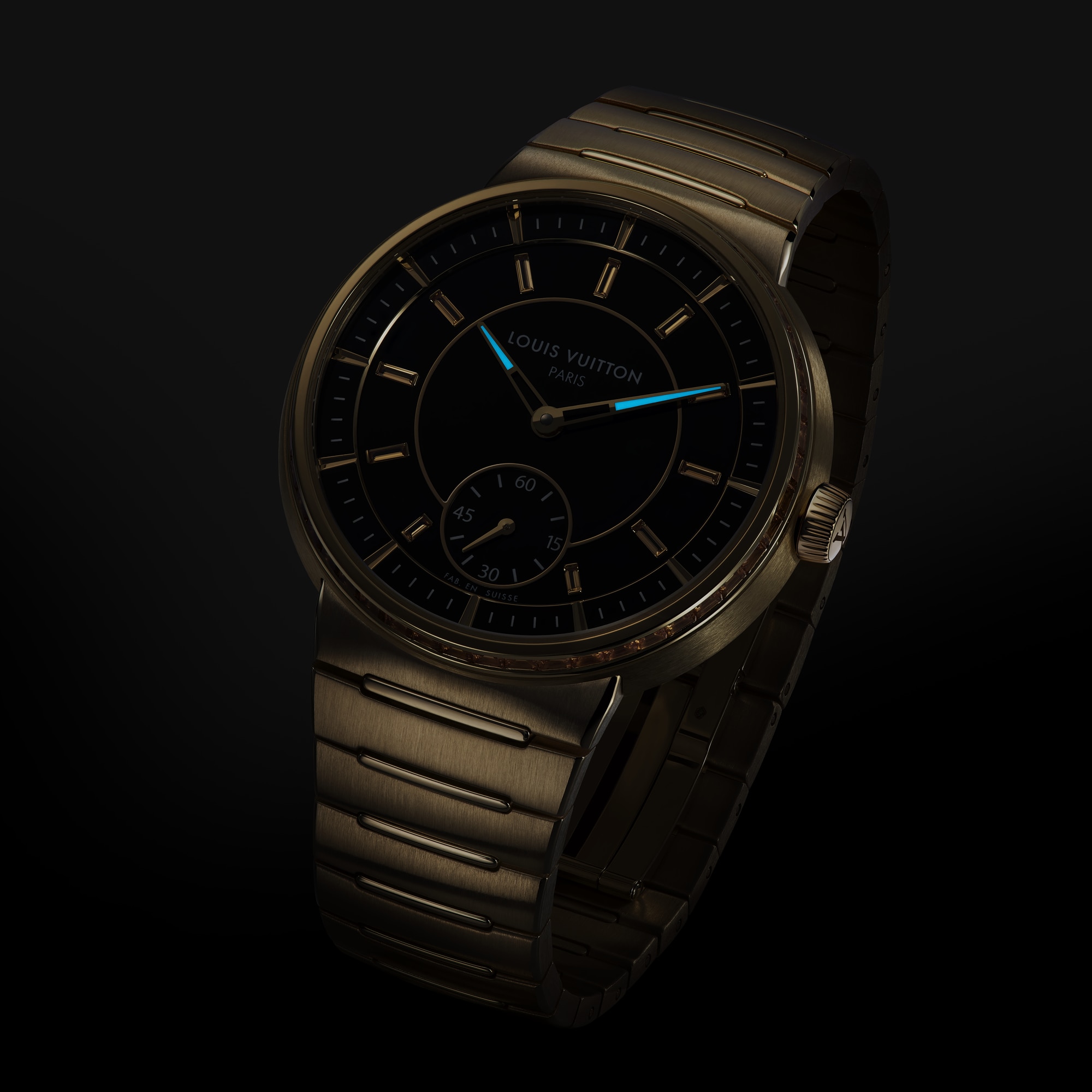 Tambour，自動機芯，40毫米，黃K金，縞瑪瑙及藍寶石  in 腕錶系列