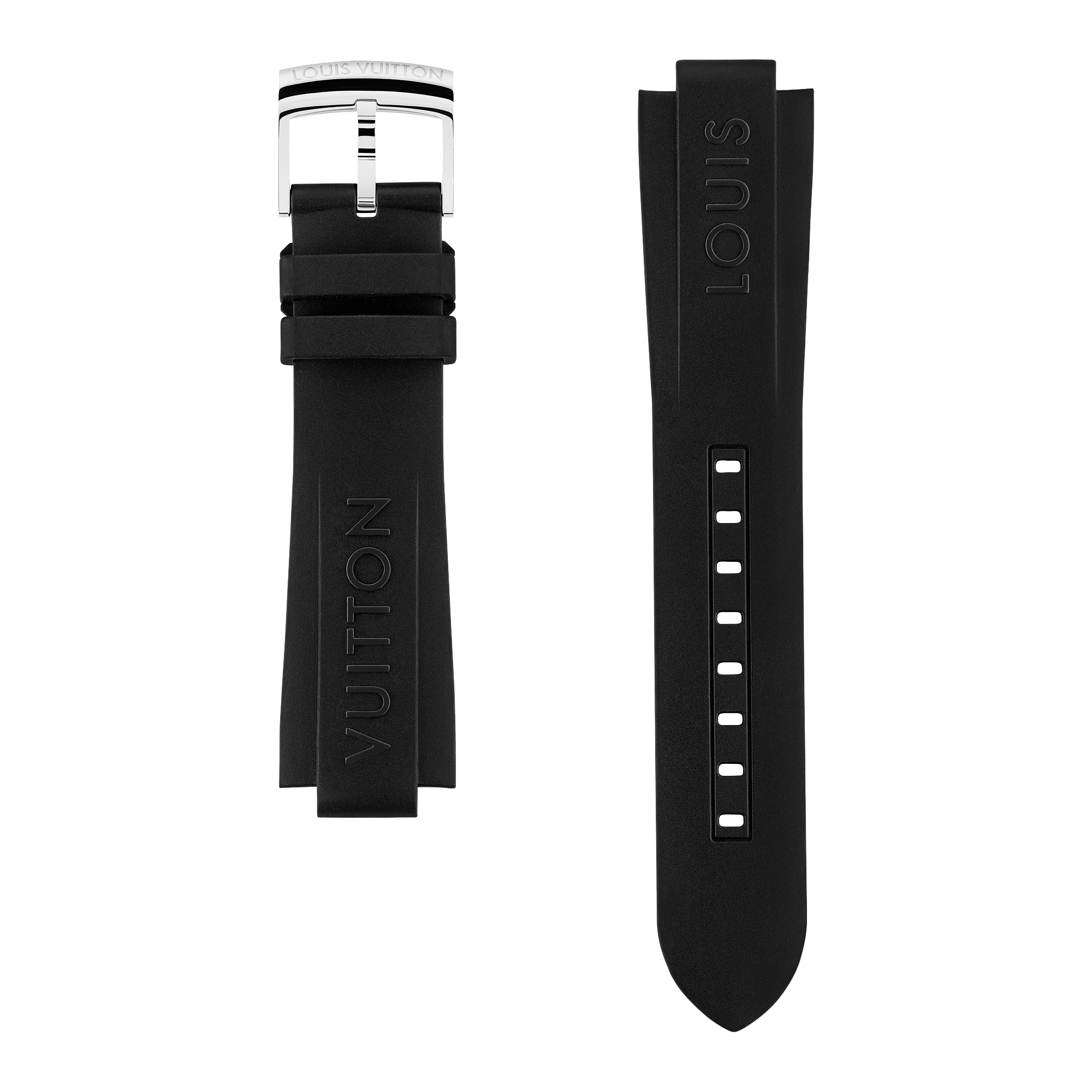 Tambour Black Louis Vuitton 橡膠錶帶  in Les Extraordinaires