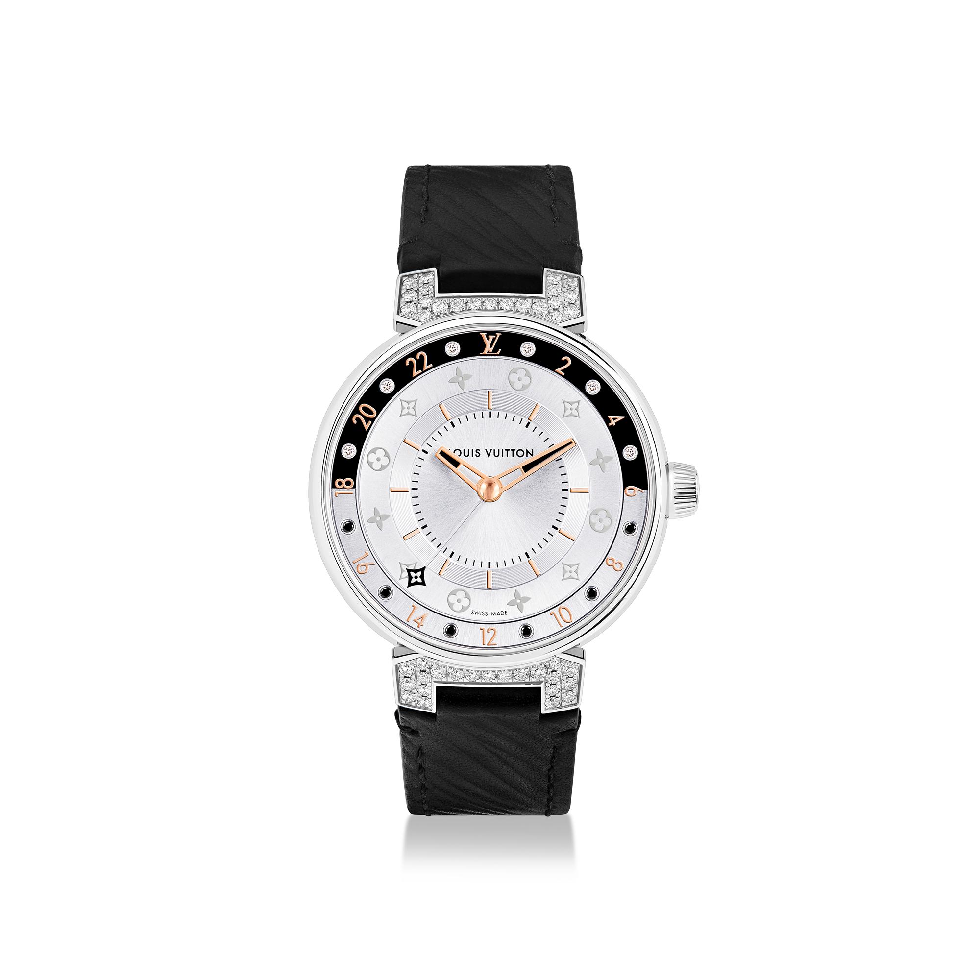 Tambour Moon Dual Time - 石英機芯、35毫米及精鋼  in 腕錶系列