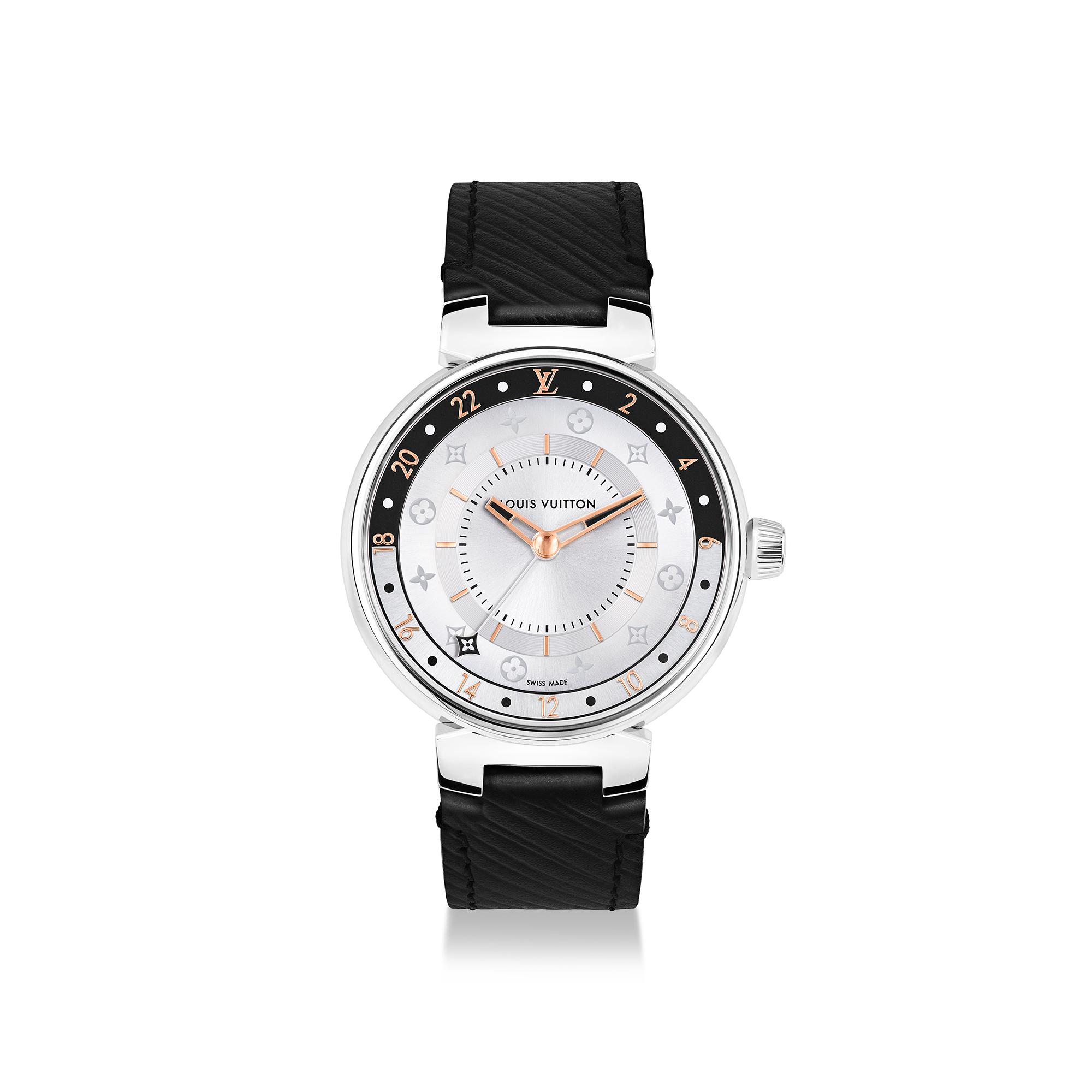 Tambour Moon Dual Time - 石英機芯、35毫米及精鋼  in 腕錶系列