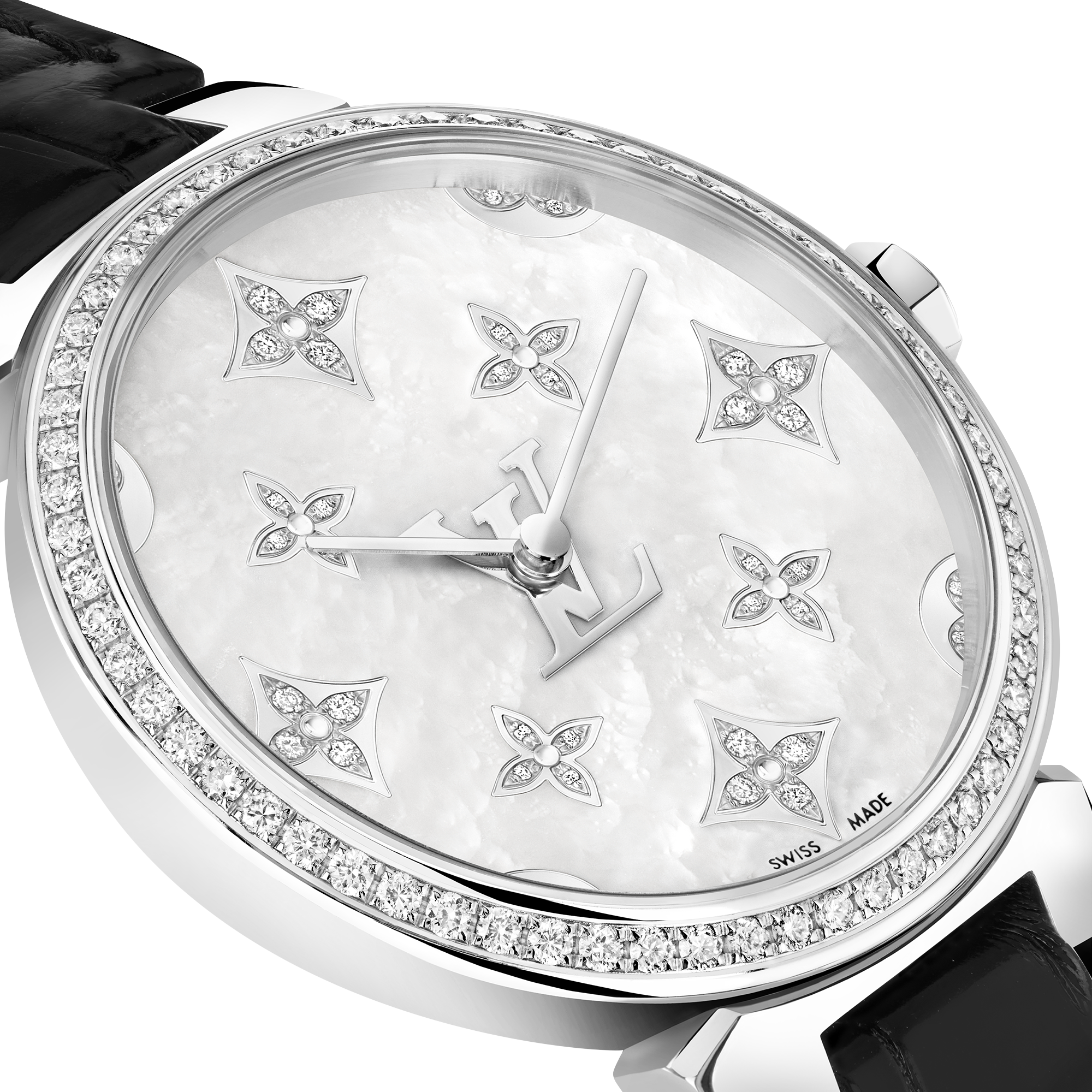 Tambour Slim Monogram Dentelle - 石英機芯、28毫米及鑽石  in 腕錶系列