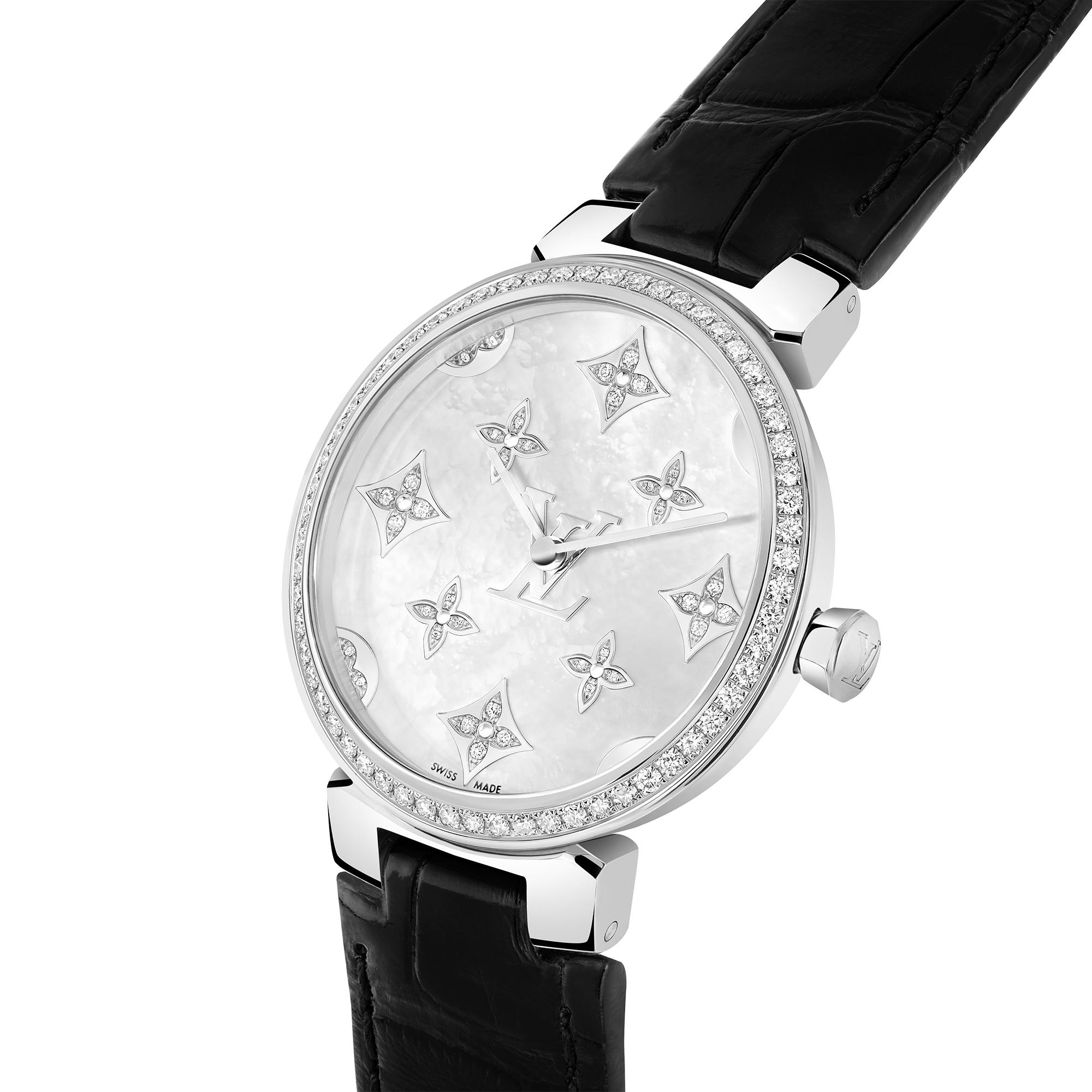 Tambour Slim Monogram Dentelle - 石英機芯、28毫米及鑽石  in 腕錶系列