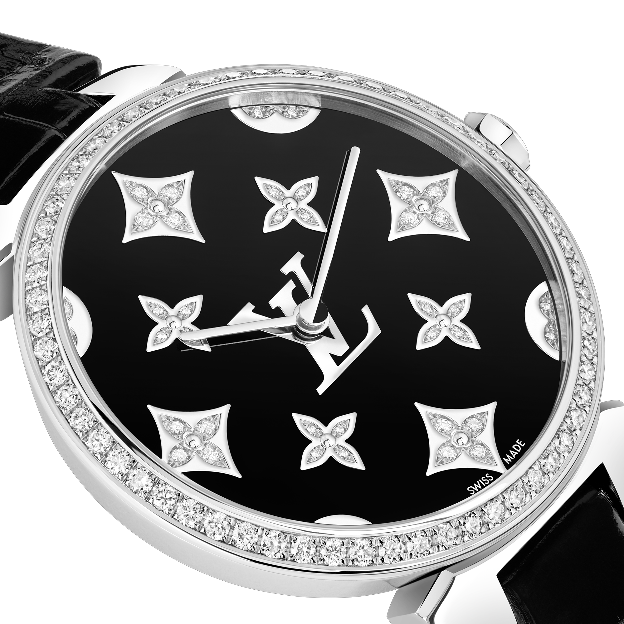 Tambour Slim Monogram Dentelle - 石英機芯、33毫米及鑽石  in 腕錶系列
