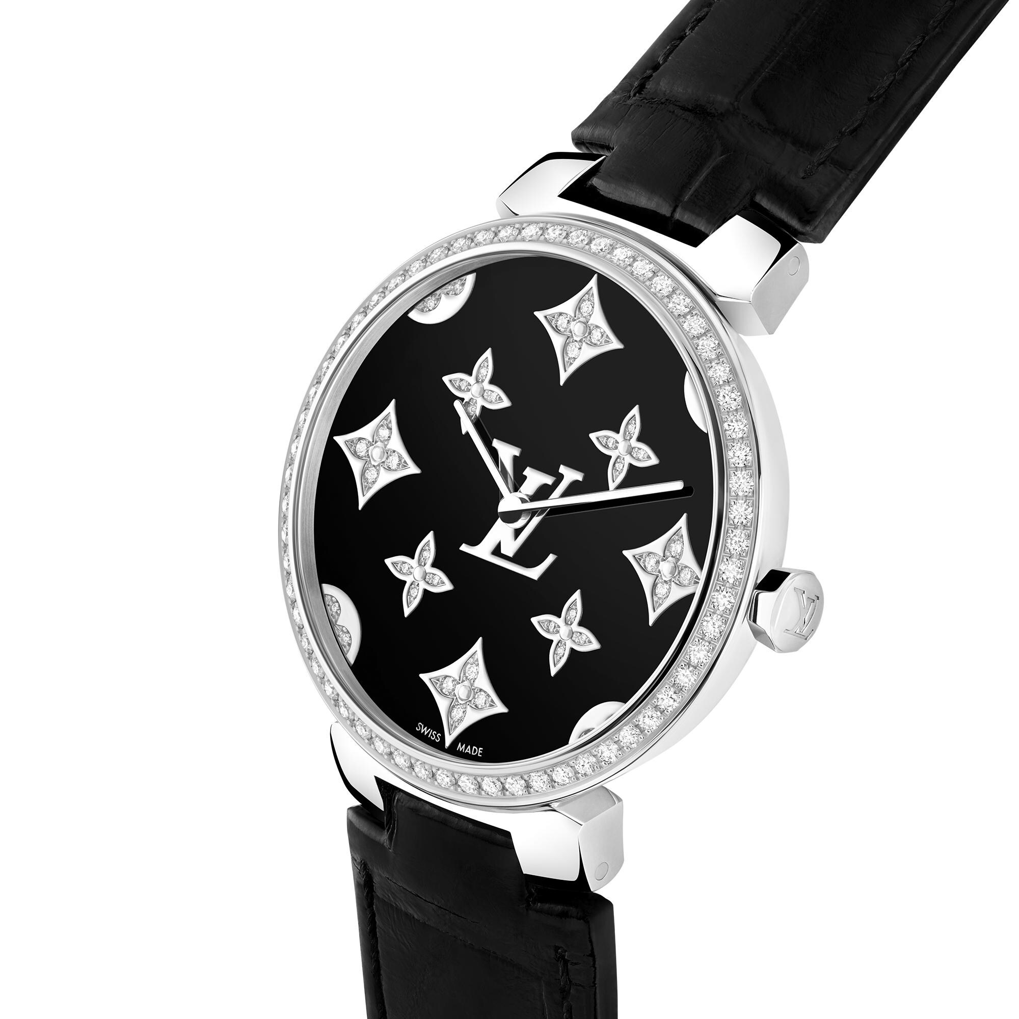 Tambour Slim Monogram Dentelle - 石英機芯、33毫米及鑽石  in 腕錶系列
