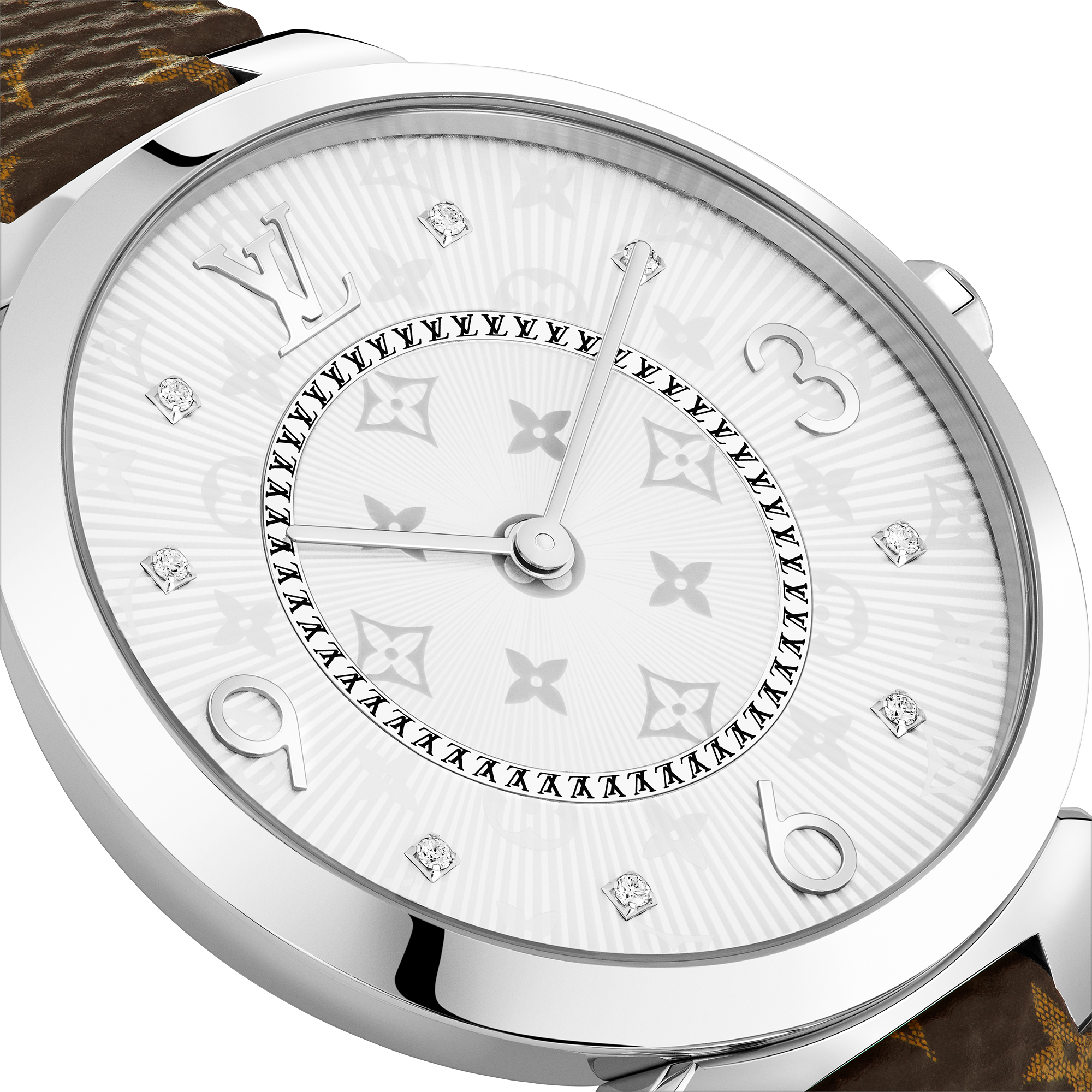 Tambour Slim Monogram - 石英機芯、39毫米及精鋼  in 腕錶系列