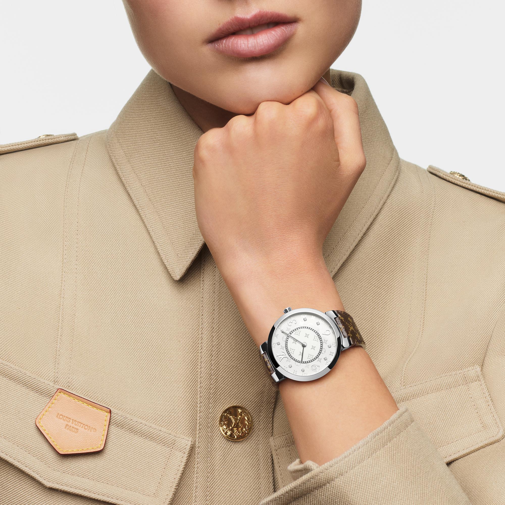 Tambour Slim Monogram - 石英機芯、39毫米及精鋼  in 腕錶系列