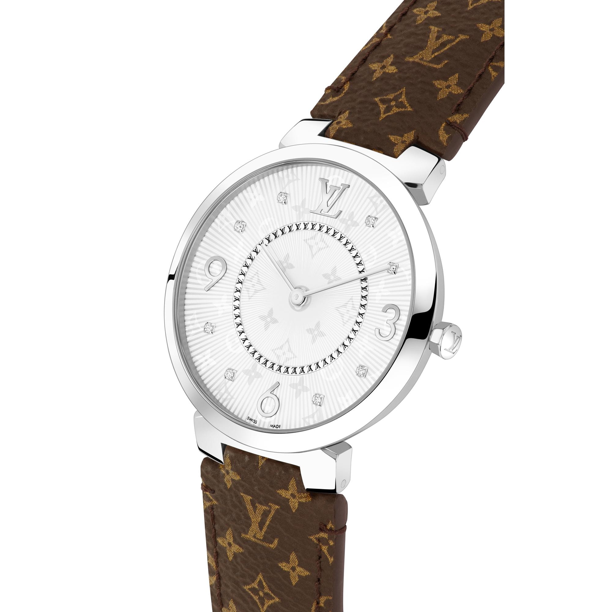 Tambour Slim Monogram - 石英機芯、39毫米及精鋼  in 腕錶系列