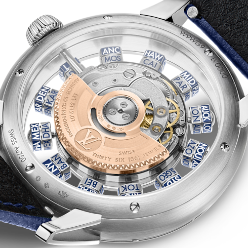 Tambour Spin Time Air Antipode,自動機芯,42.5毫米,白K金 in 腕錶系列's 腕錶總覽 } collections by Louis Vuitton (產品縮放)