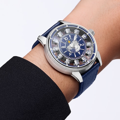 Tambour Spin Time Air Antipode,自動機芯,42.5毫米,白K金 in 腕錶系列's 腕錶總覽 } collections by Louis Vuitton (產品縮放)
