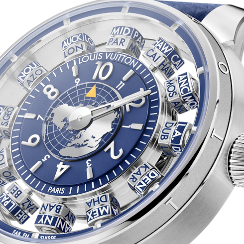Tambour Spin Time Air Antipode,自動機芯,42.5毫米,白K金 in 腕錶系列's 腕錶總覽 } collections by Louis Vuitton (產品縮放)