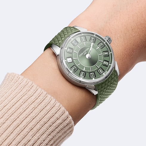 Tambour Spin Time,自動機芯,39.5毫米,白K金 in 腕錶系列's 腕錶總覽 } collections by Louis Vuitton (產品縮放)